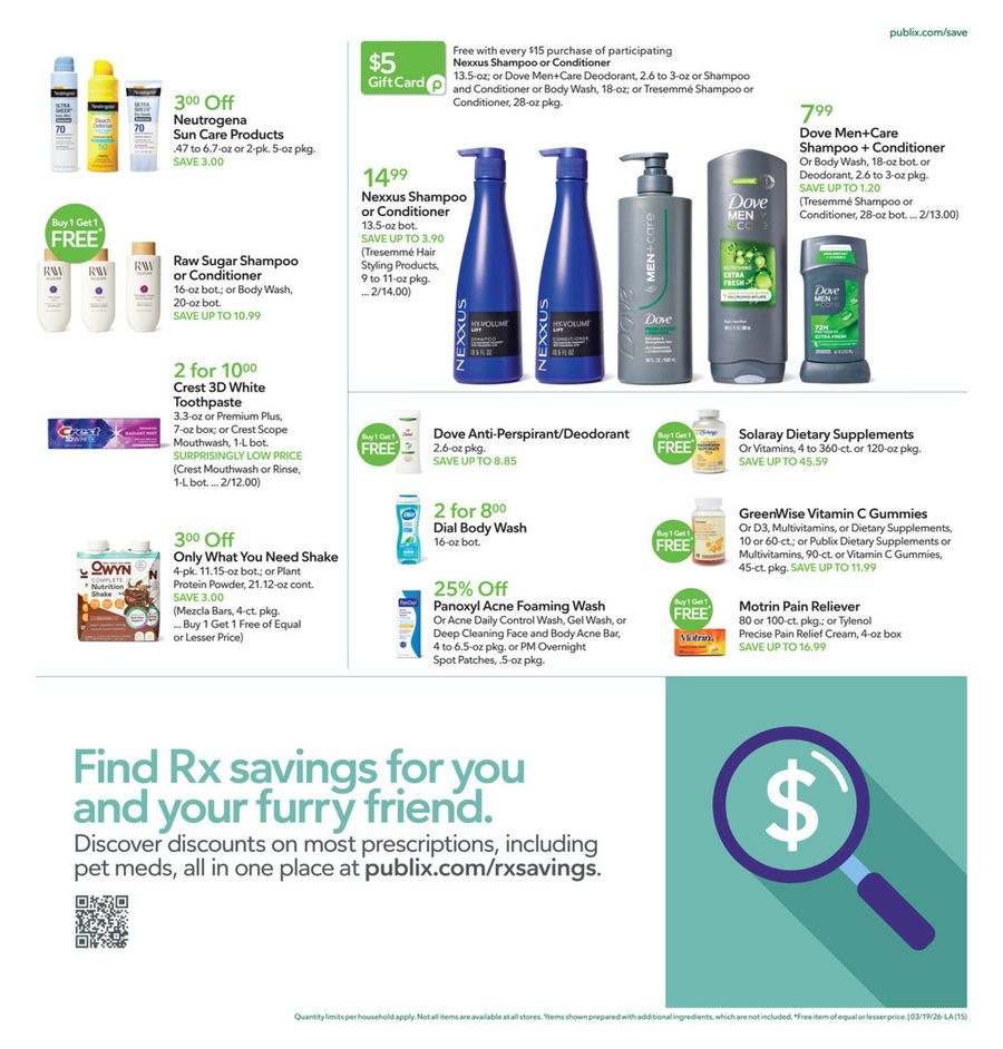 Offres Publix États-Unis de 19 à 25 mars 2026 Offres et bonnes affaires exclusives