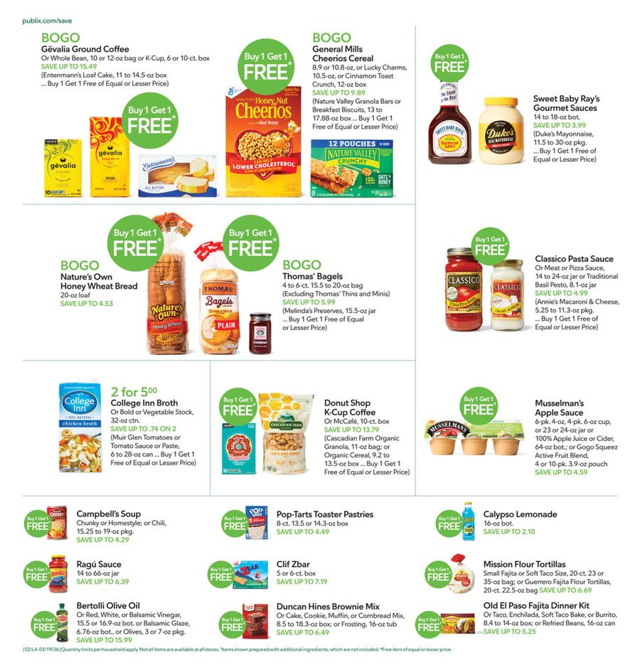 Offres Publix États-Unis de 19 à 25 mars 2026 Offres et bonnes affaires exclusives