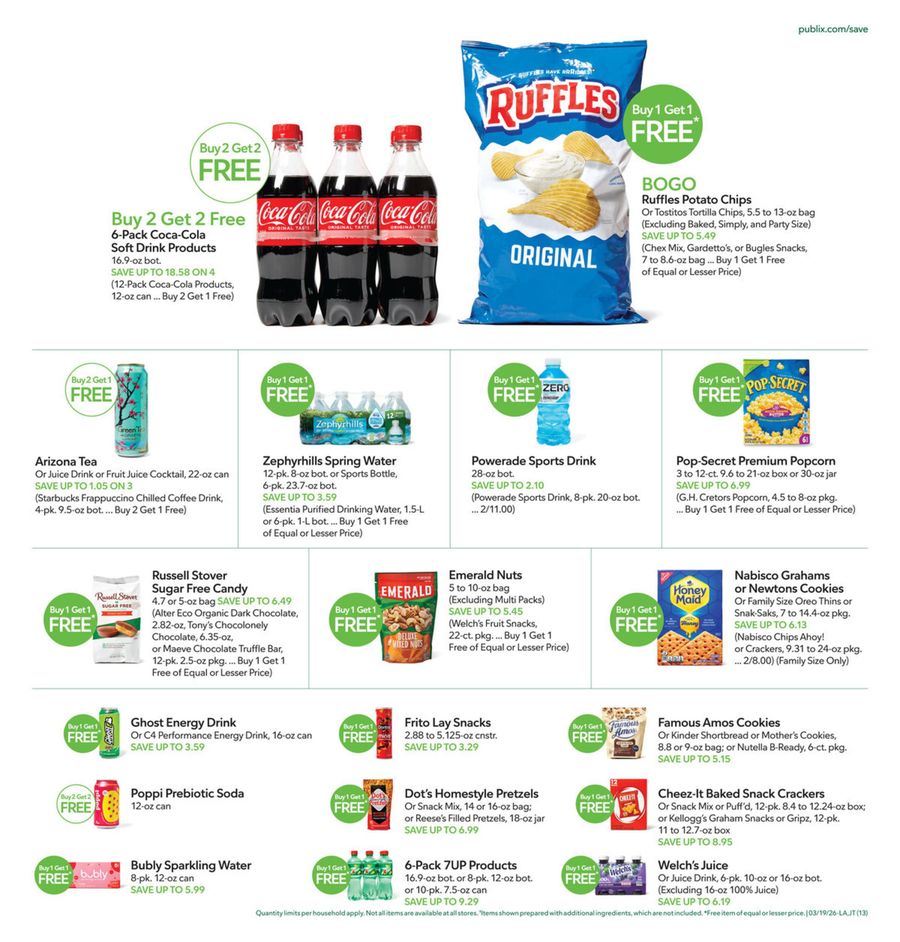 Offres Publix États-Unis de 19 à 25 mars 2026 Offres et bonnes affaires exclusives