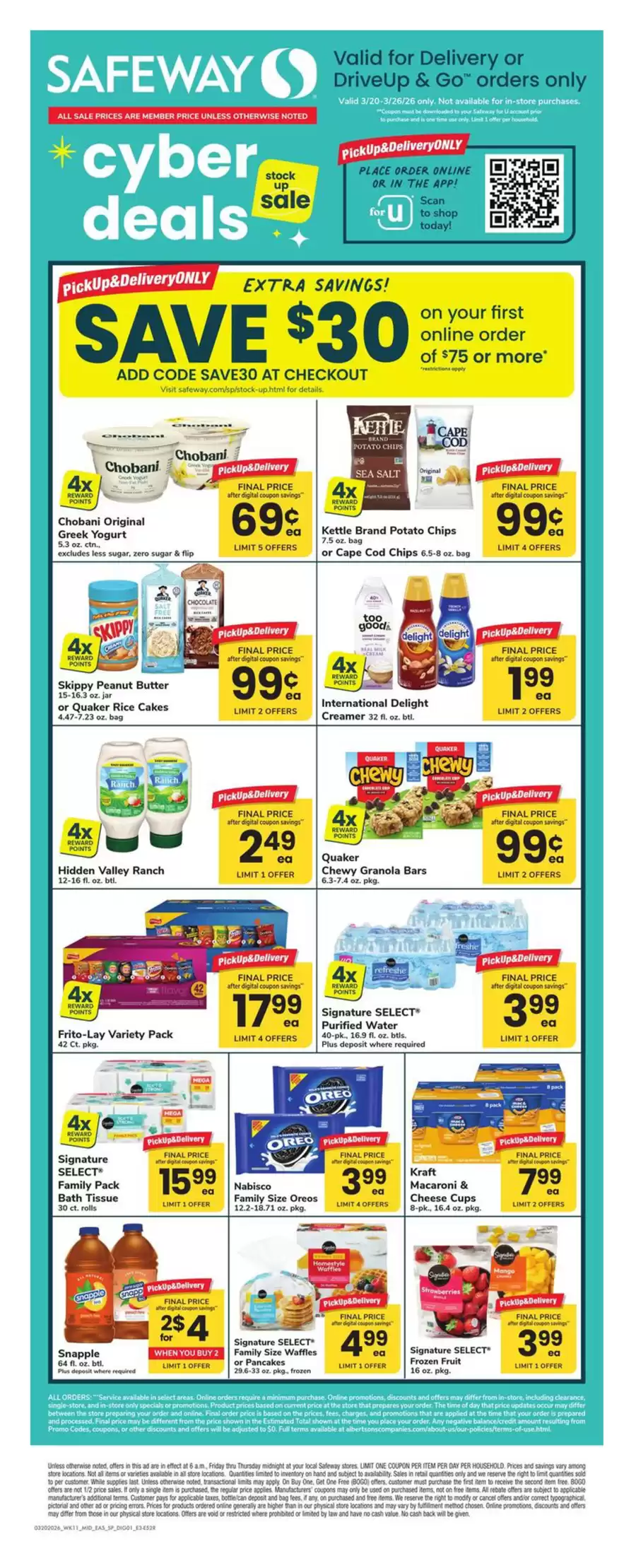Offres Supermarché Safeway États-Unis de 20 à 26 mars 2026 Offres de l'Est - Supermarché Safeway - États-Unis - 20 mars 2026 – 26 mars 2026 - Page 1