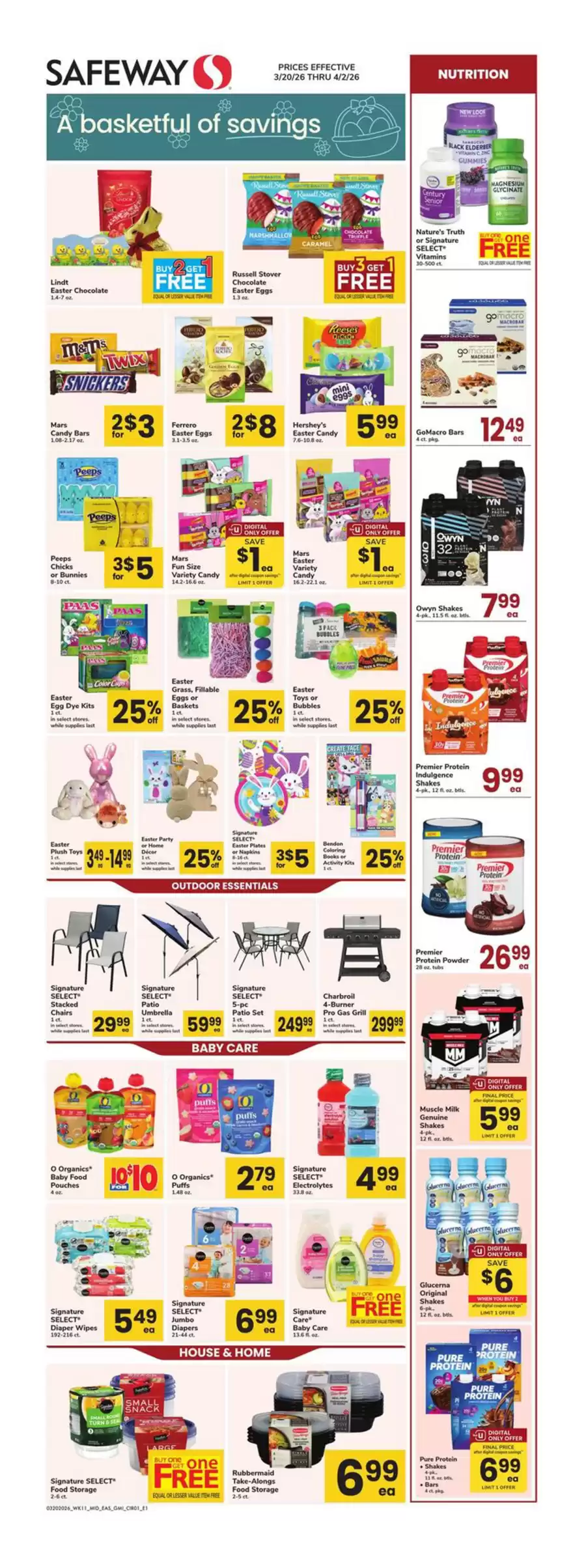Offres Supermarché Safeway États-Unis de 20 mars à 2 avril 2026 Offres de l'Est - Supermarché Safeway - États-Unis - 20 mars 2026 – 2 avril 2026 - Page 1