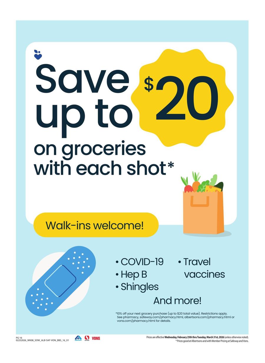 Vons Supermarket offers in Southwest from 25 February to 31 March 2026 Big Book Of Savings