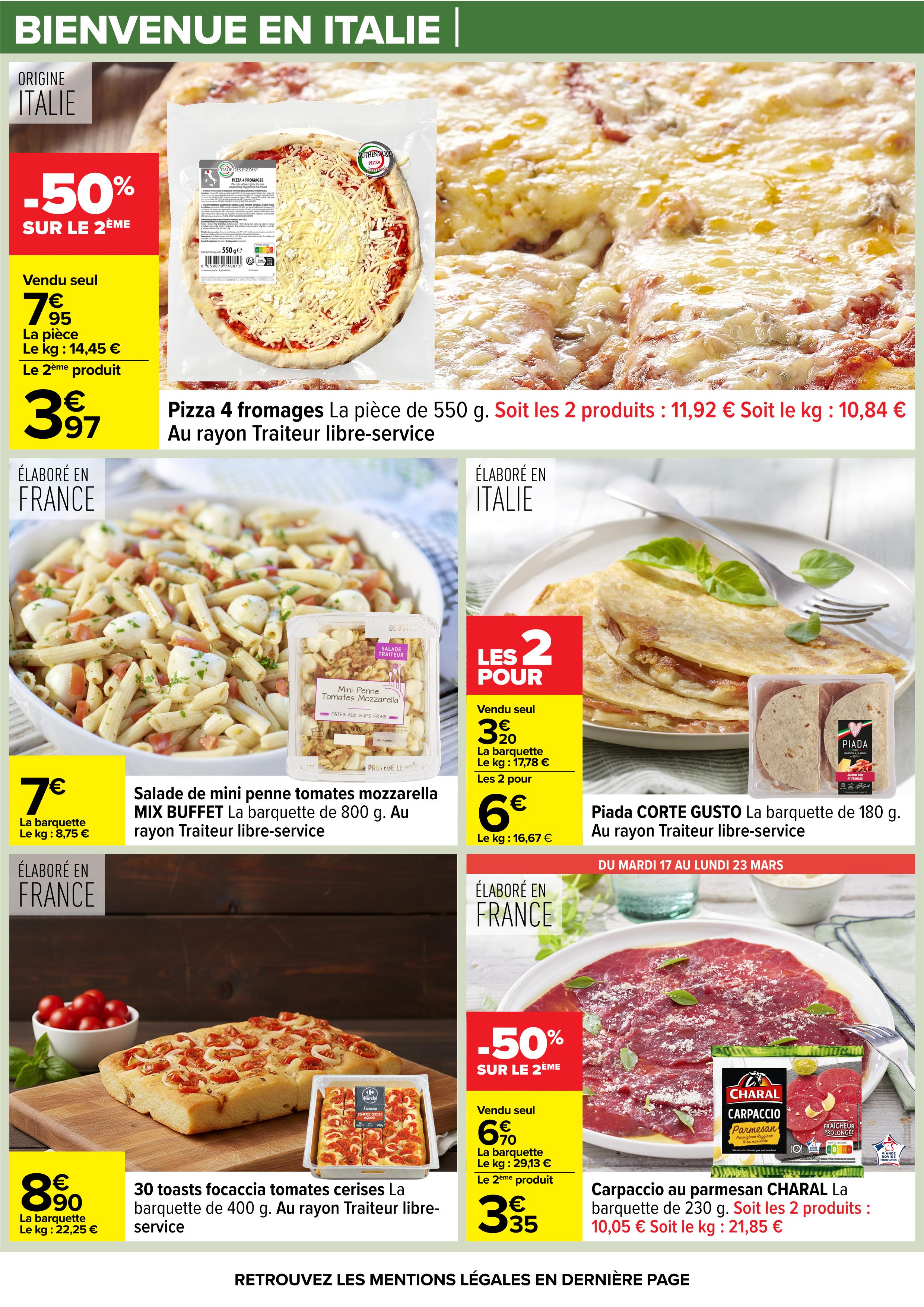 Offres Carrefour France de 17 à 30 mars 2026 BIENVENUE EN ITALIE
