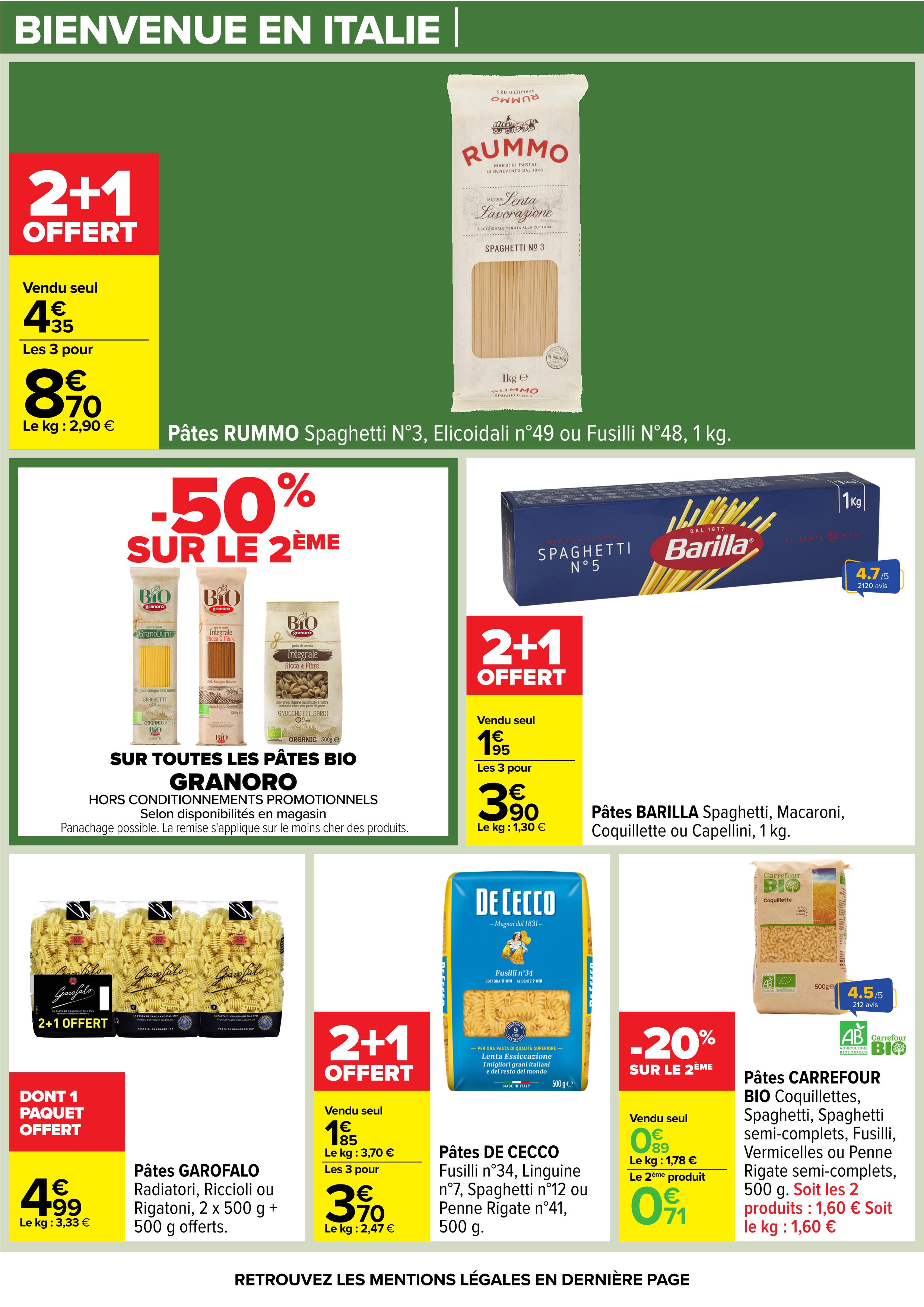 Offres Carrefour France de 17 à 30 mars 2026 BIENVENUE EN ITALIE