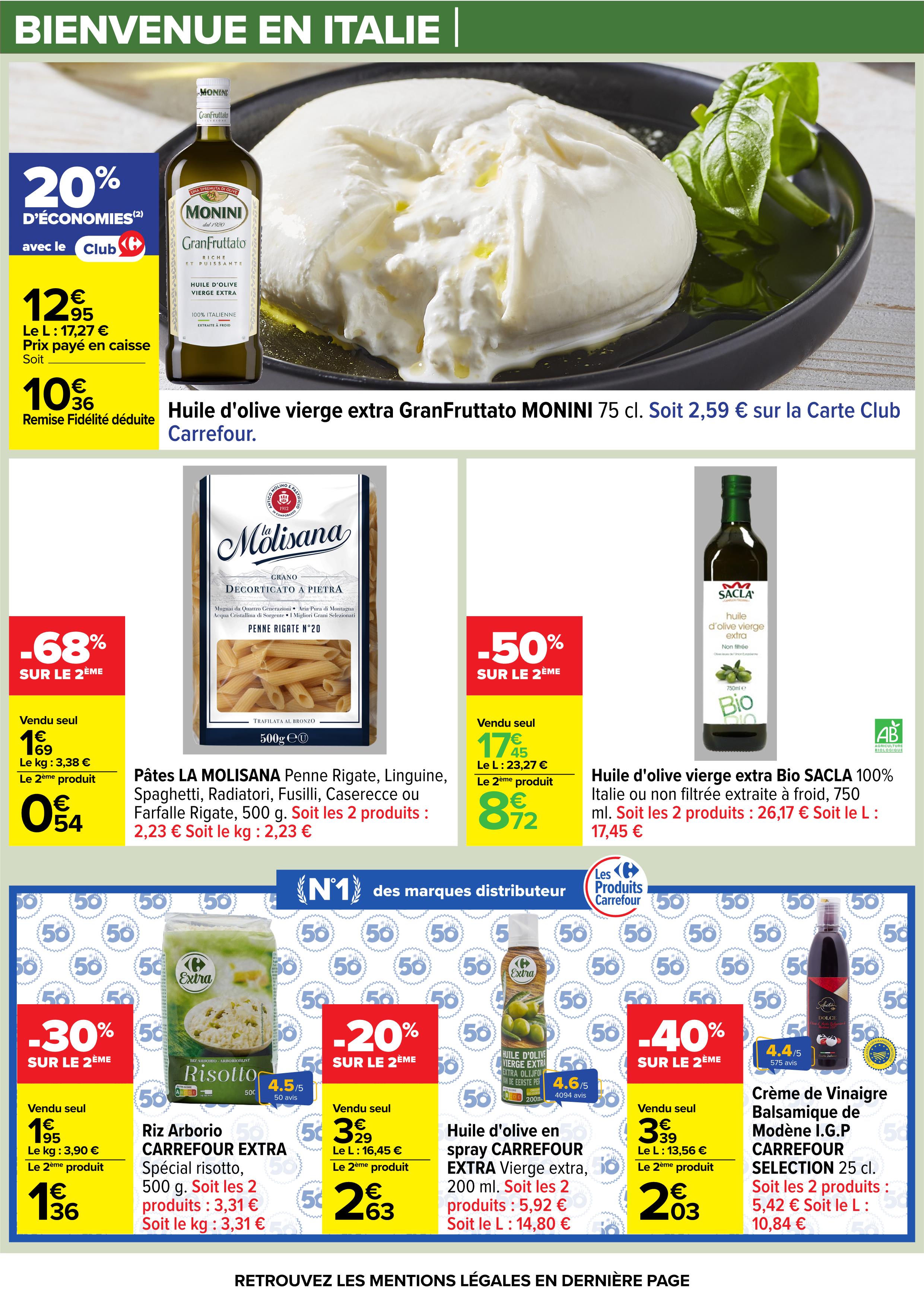 Offres Carrefour France de 17 à 30 mars 2026 BIENVENUE EN ITALIE