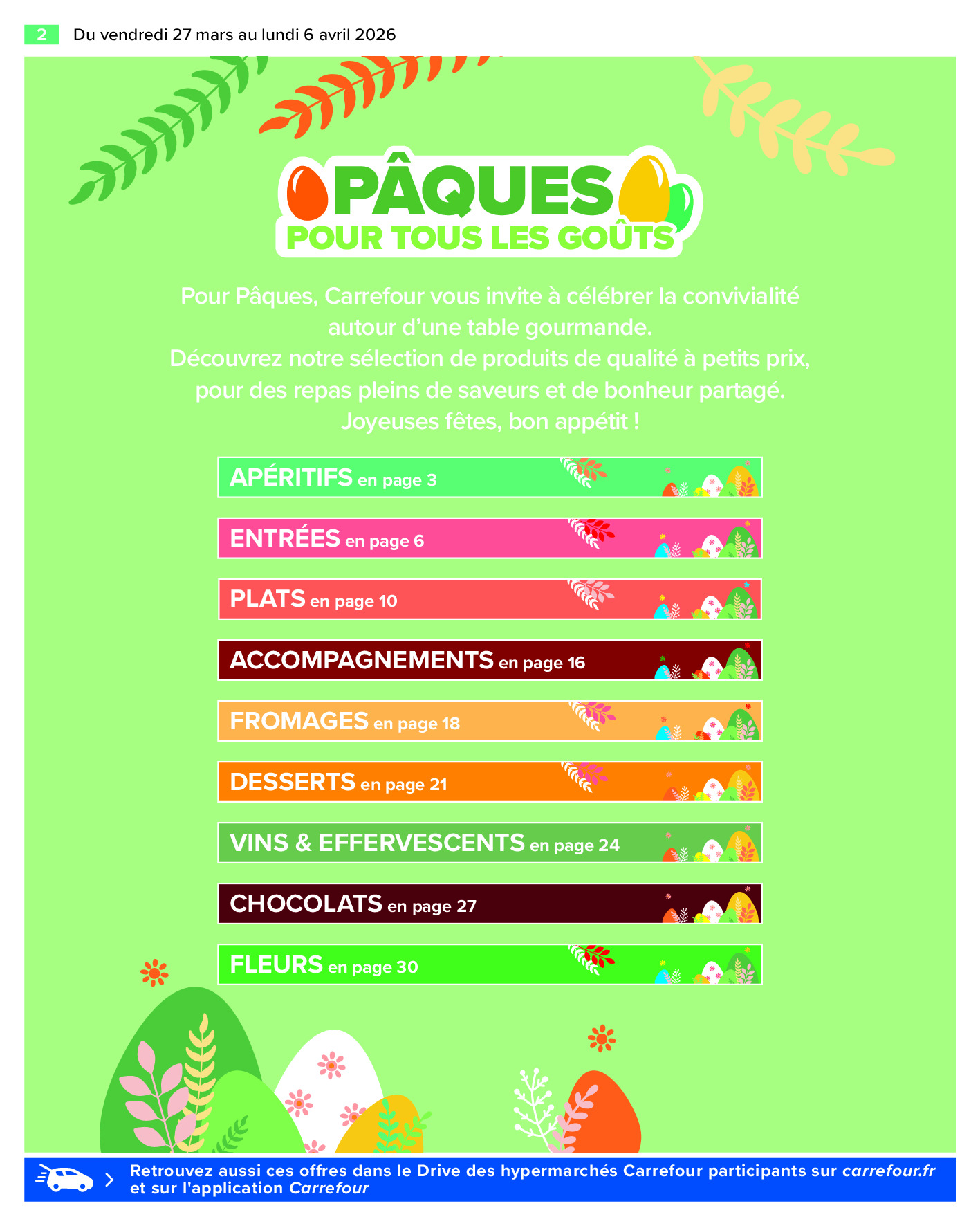 Offres Carrefour France de 27 mars à 6 avril 2026 PAQUES FESTIF