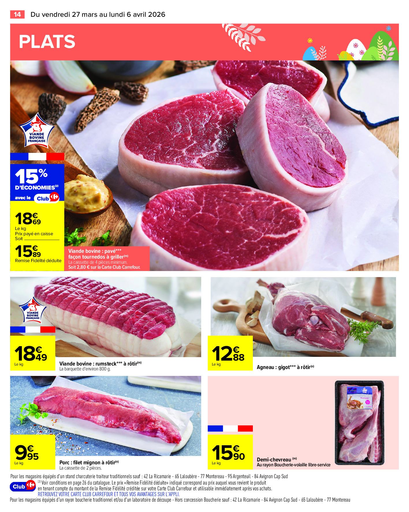 Offres Carrefour France de 27 mars à 6 avril 2026 PAQUES FESTIF