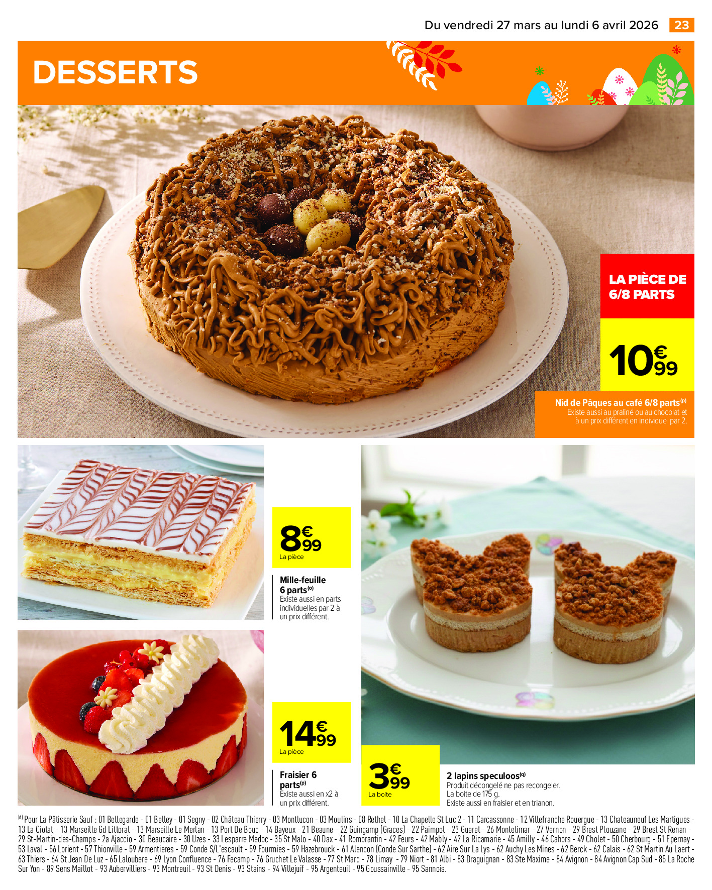 Offres Carrefour France de 27 mars à 6 avril 2026 PAQUES FESTIF