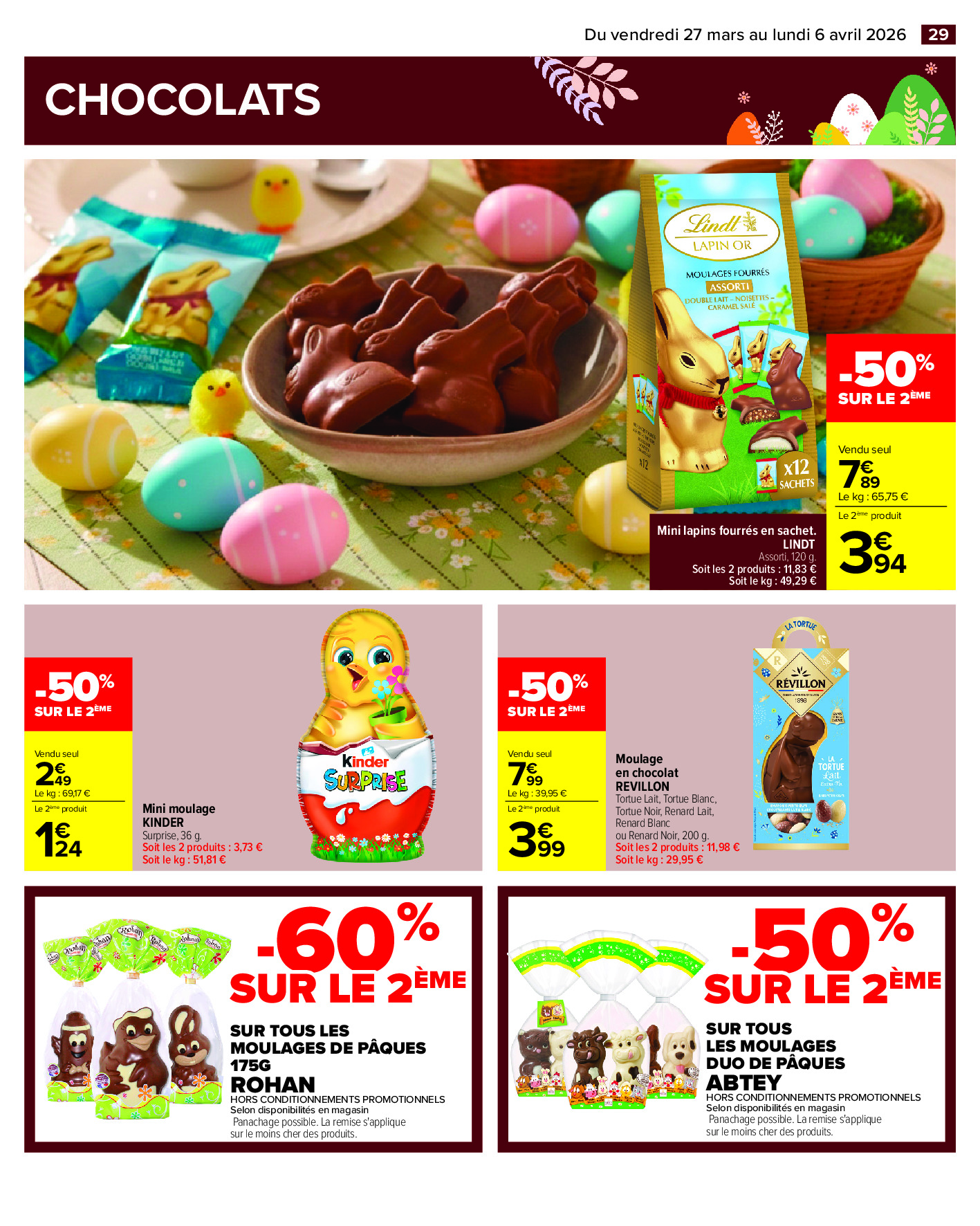 Offres Carrefour France de 27 mars à 6 avril 2026 PAQUES FESTIF