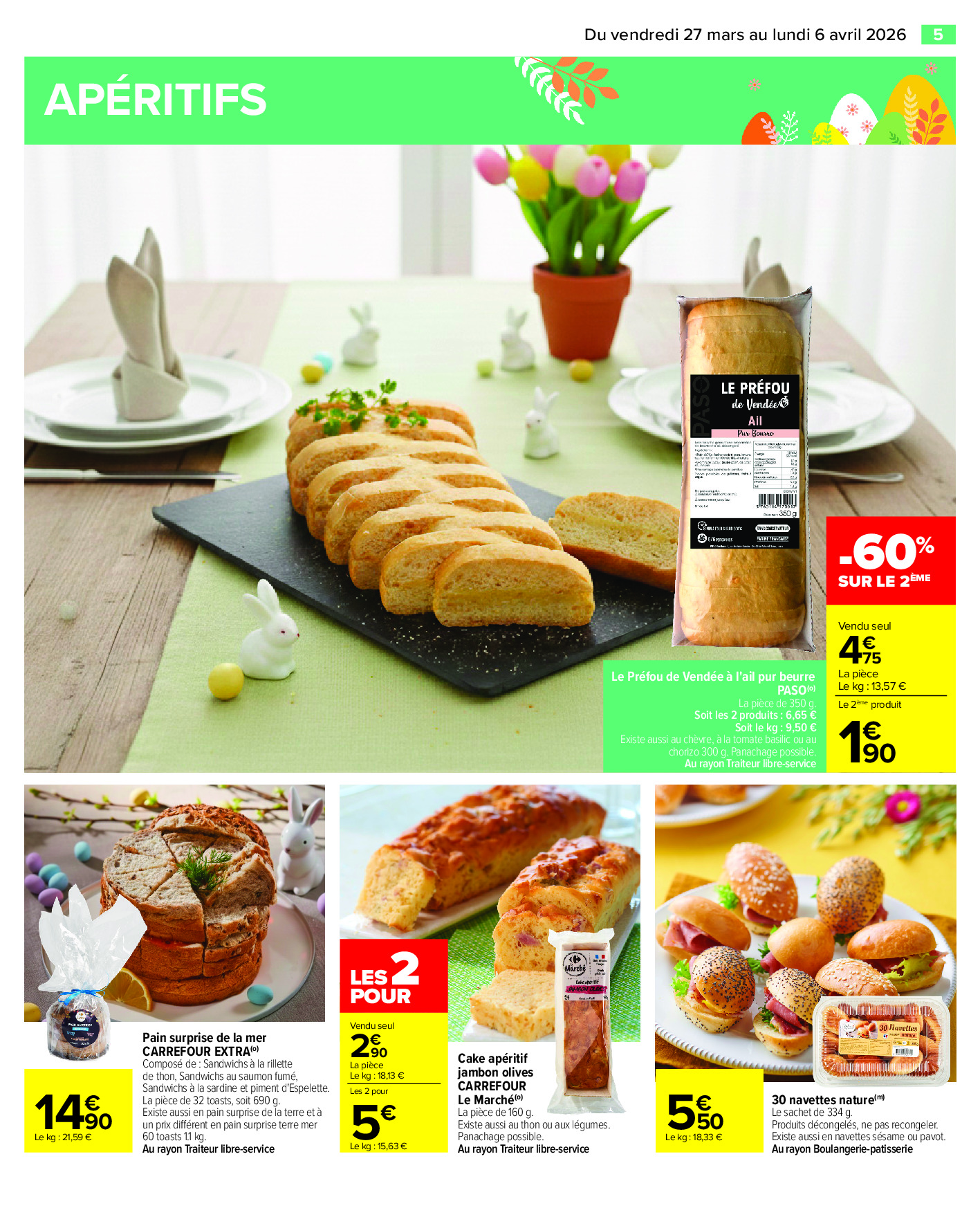 Offres Carrefour France de 27 mars à 6 avril 2026 PAQUES FESTIF