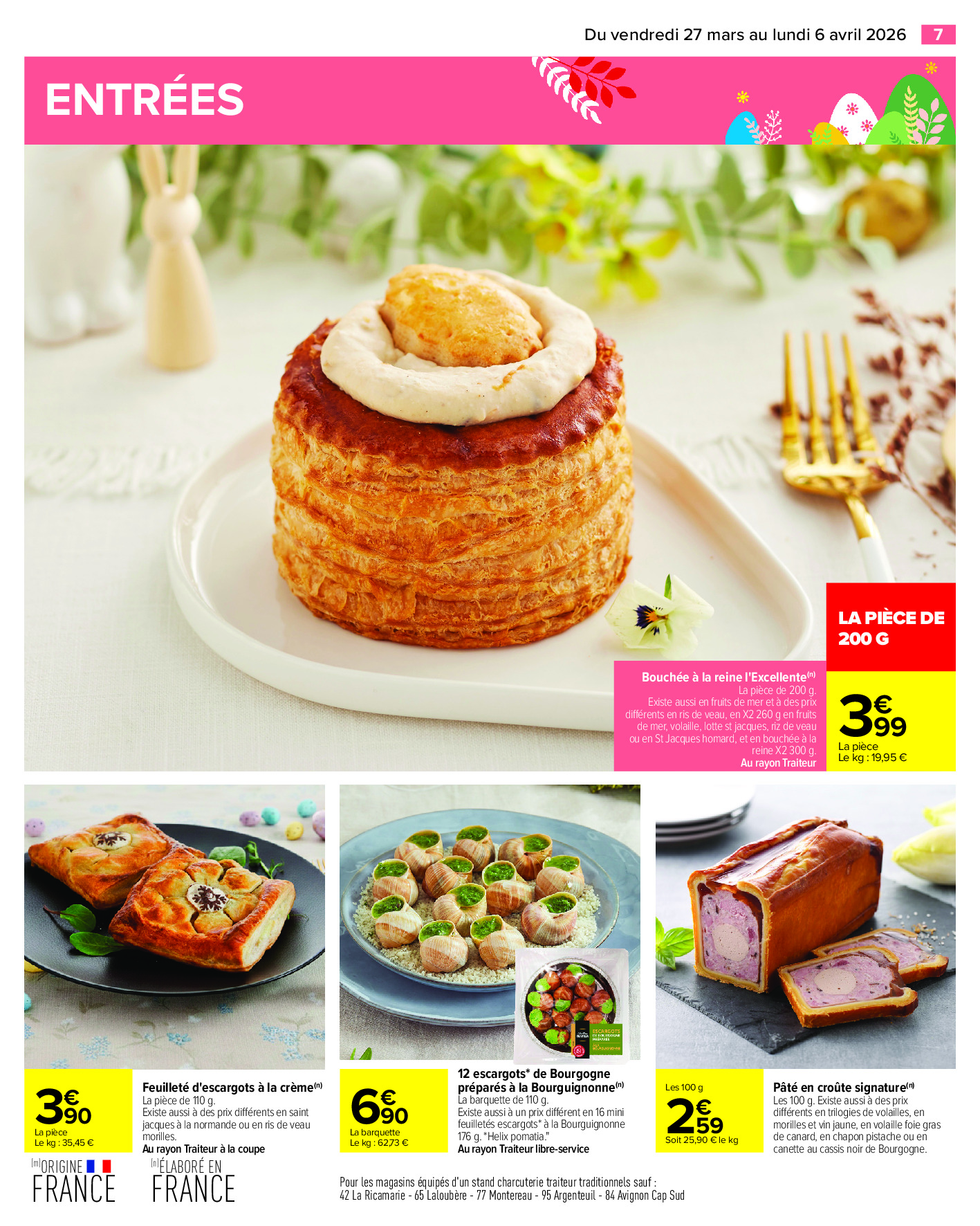 Offres Carrefour France de 27 mars à 6 avril 2026 PAQUES FESTIF