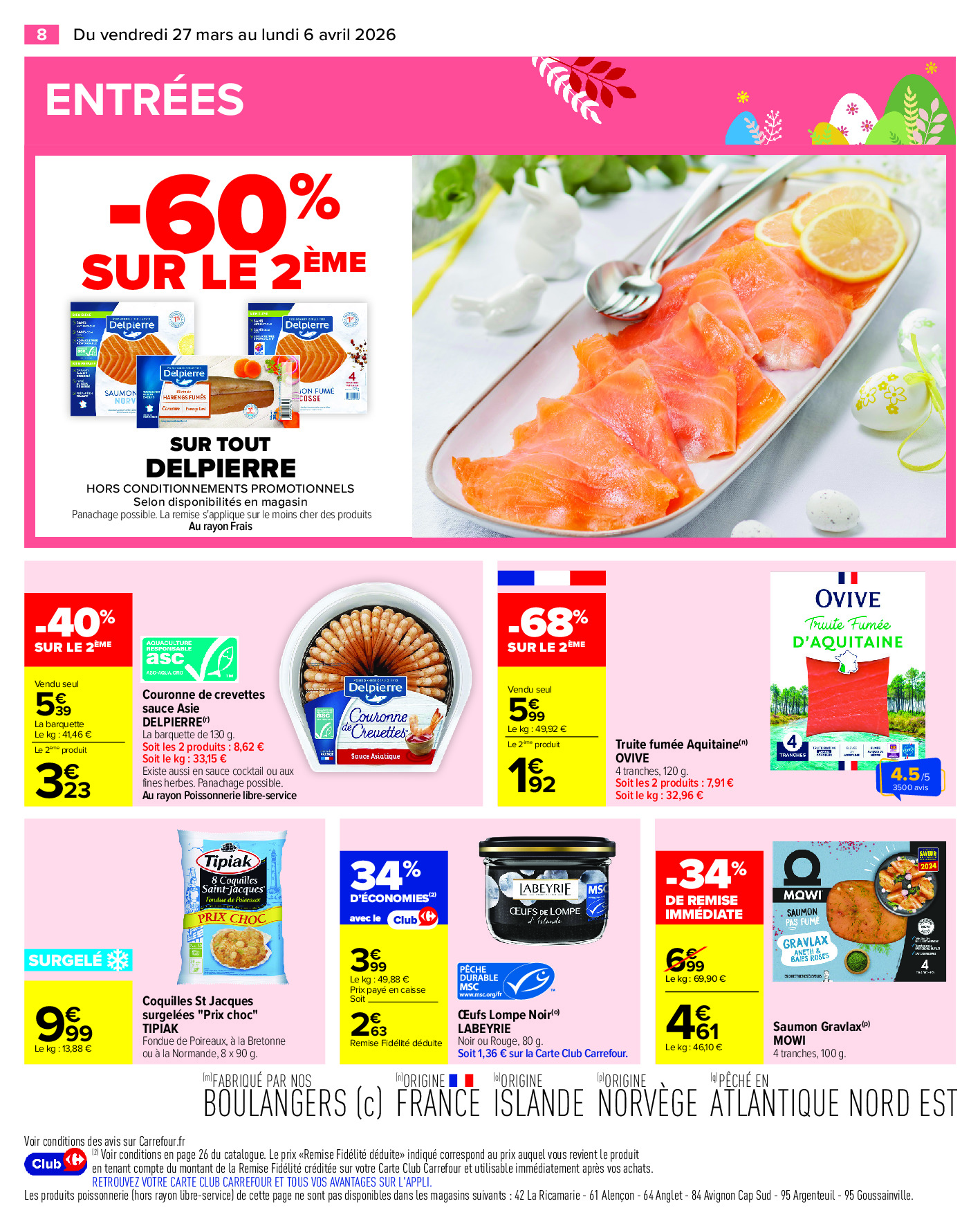 Offres Carrefour France de 27 mars à 6 avril 2026 PAQUES FESTIF