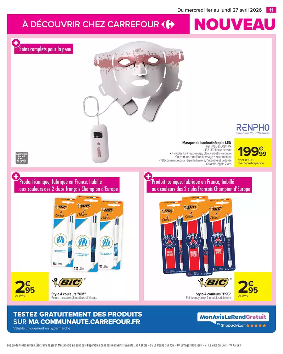 Carrefour France offers from 1 to 27 April 2026 The news you should not miss