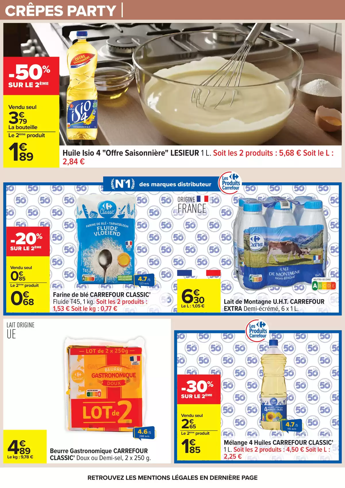 Ofertas de Carrefour Francia de 31 marzo a 13 abril 2026 FIESTA CREPES