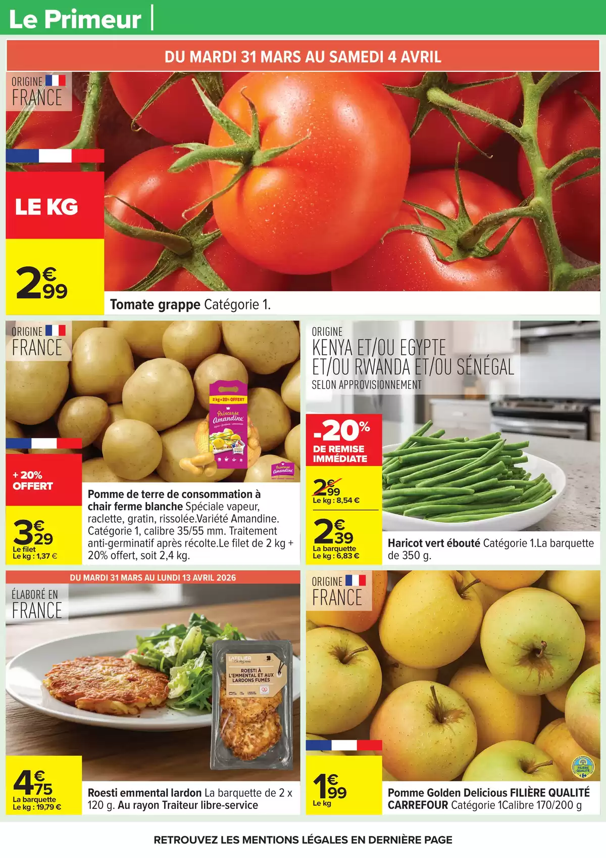 Ofertas de Carrefour Francia de 31 marzo a 13 abril 2026 FIESTA CREPES