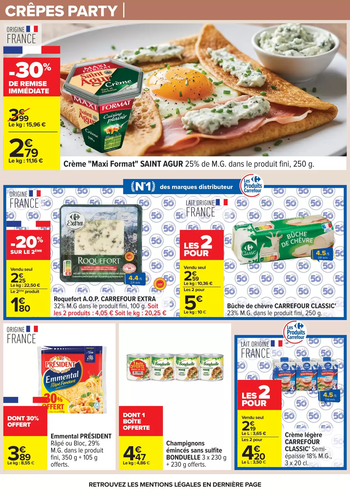 Ofertas de Carrefour Francia de 31 marzo a 13 abril 2026 FIESTA CREPES