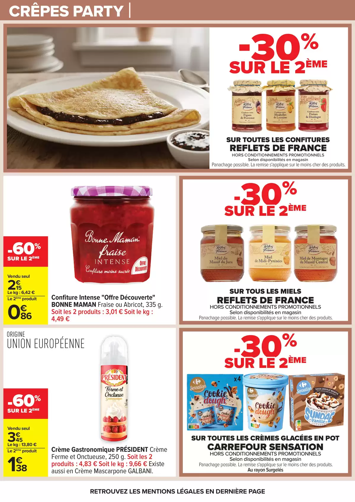 Ofertas de Carrefour Francia de 31 marzo a 13 abril 2026 FIESTA CREPES