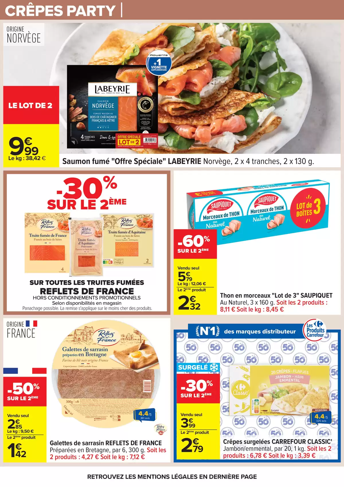 Ofertas de Carrefour Francia de 31 marzo a 13 abril 2026 FIESTA CREPES