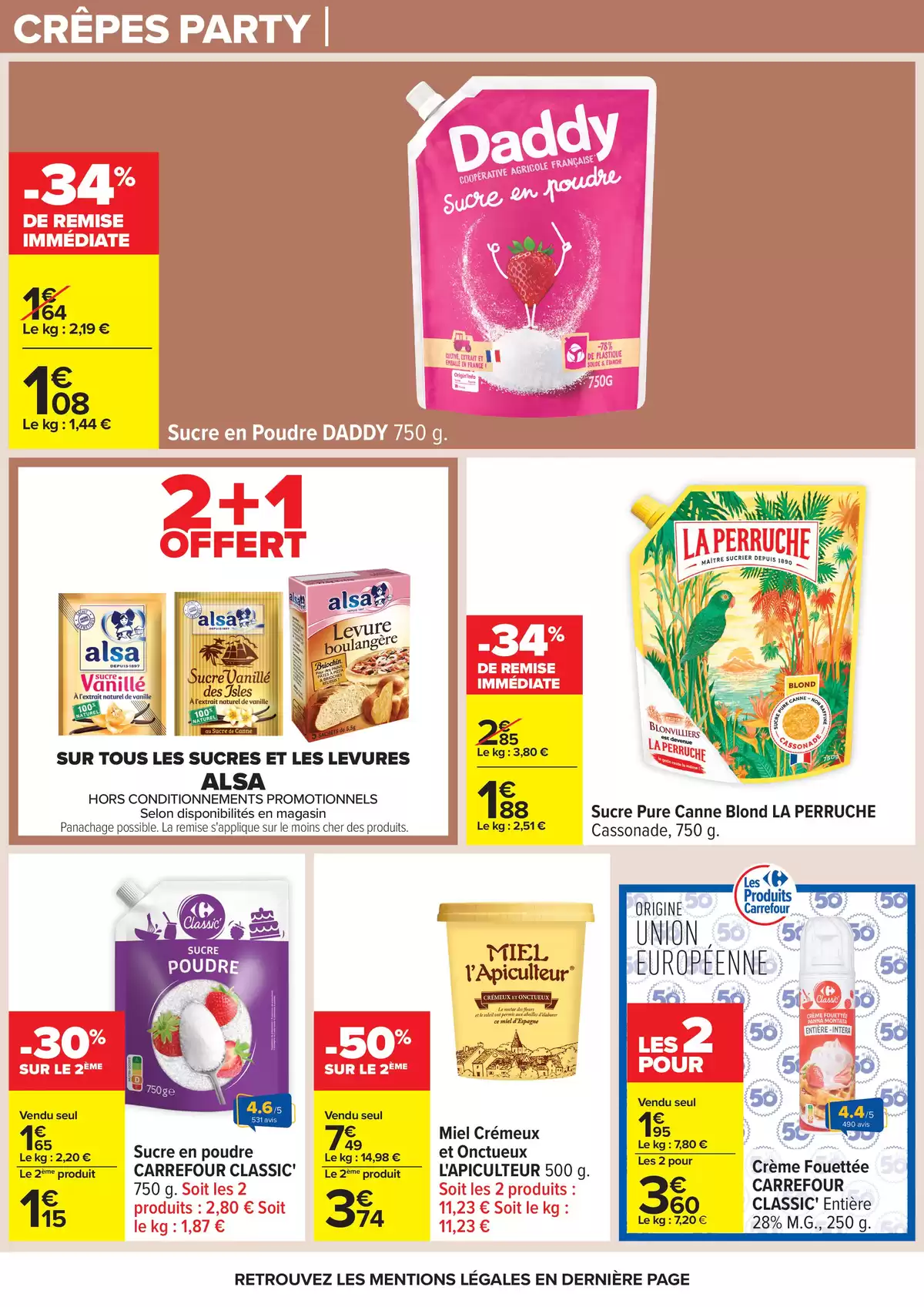 Ofertas de Carrefour Francia de 31 marzo a 13 abril 2026 FIESTA CREPES