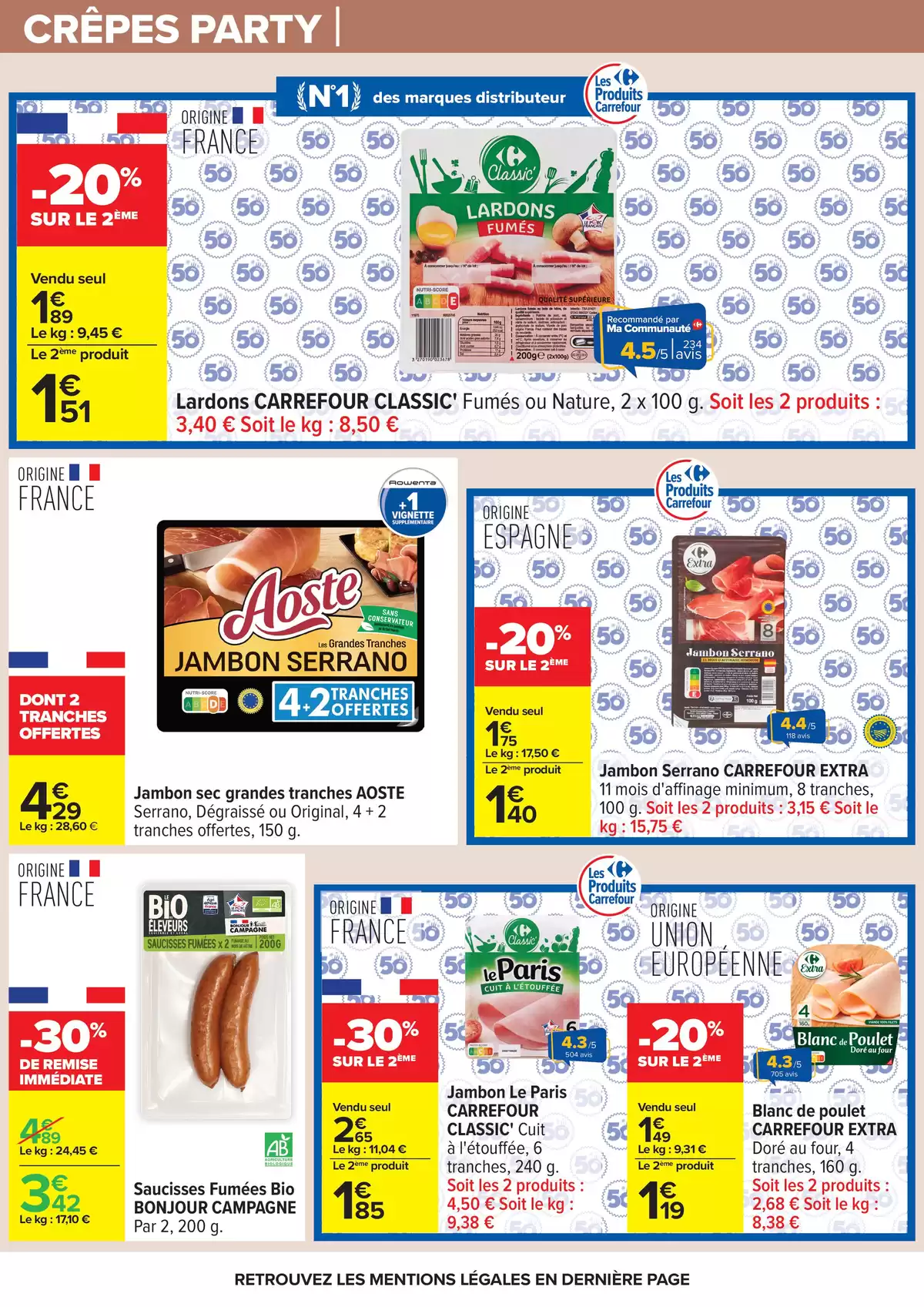 Ofertas de Carrefour Francia de 31 marzo a 13 abril 2026 FIESTA CREPES