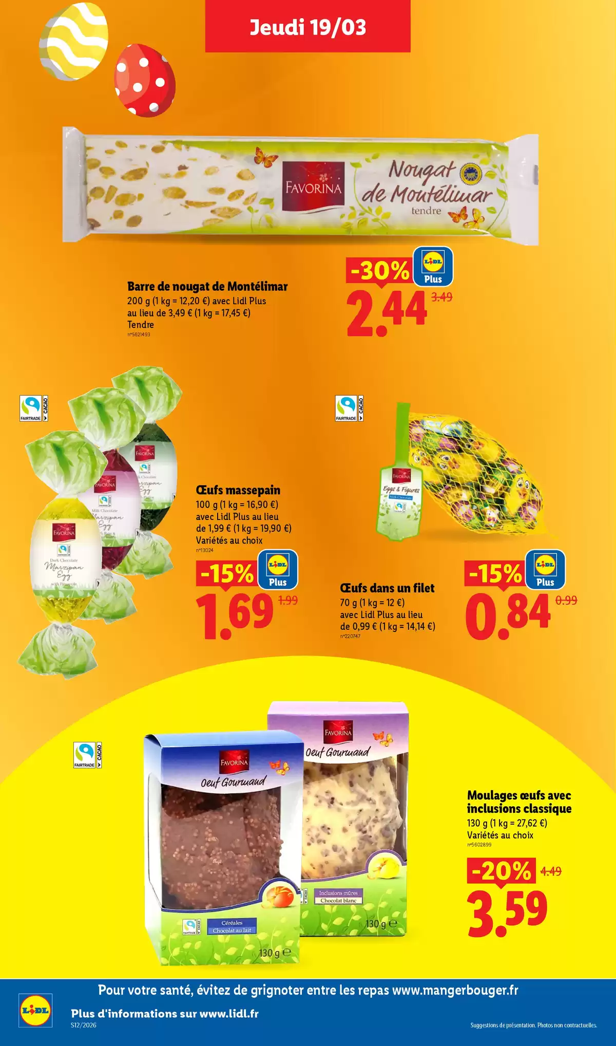 Offres Lidl France de 20 à 25 mars 2026 De Bons Produits pour Pâques, Ça Vaut le Coup
