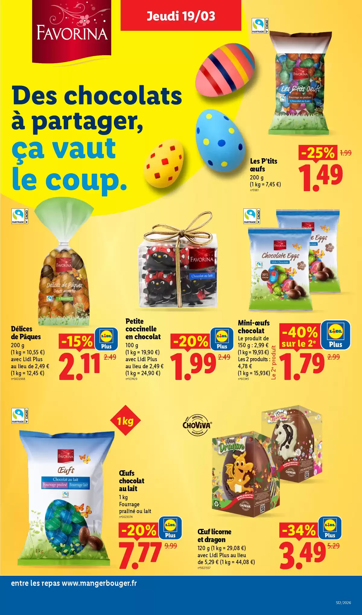 Offres Lidl France de 20 à 25 mars 2026 De Bons Produits pour Pâques, Ça Vaut le Coup