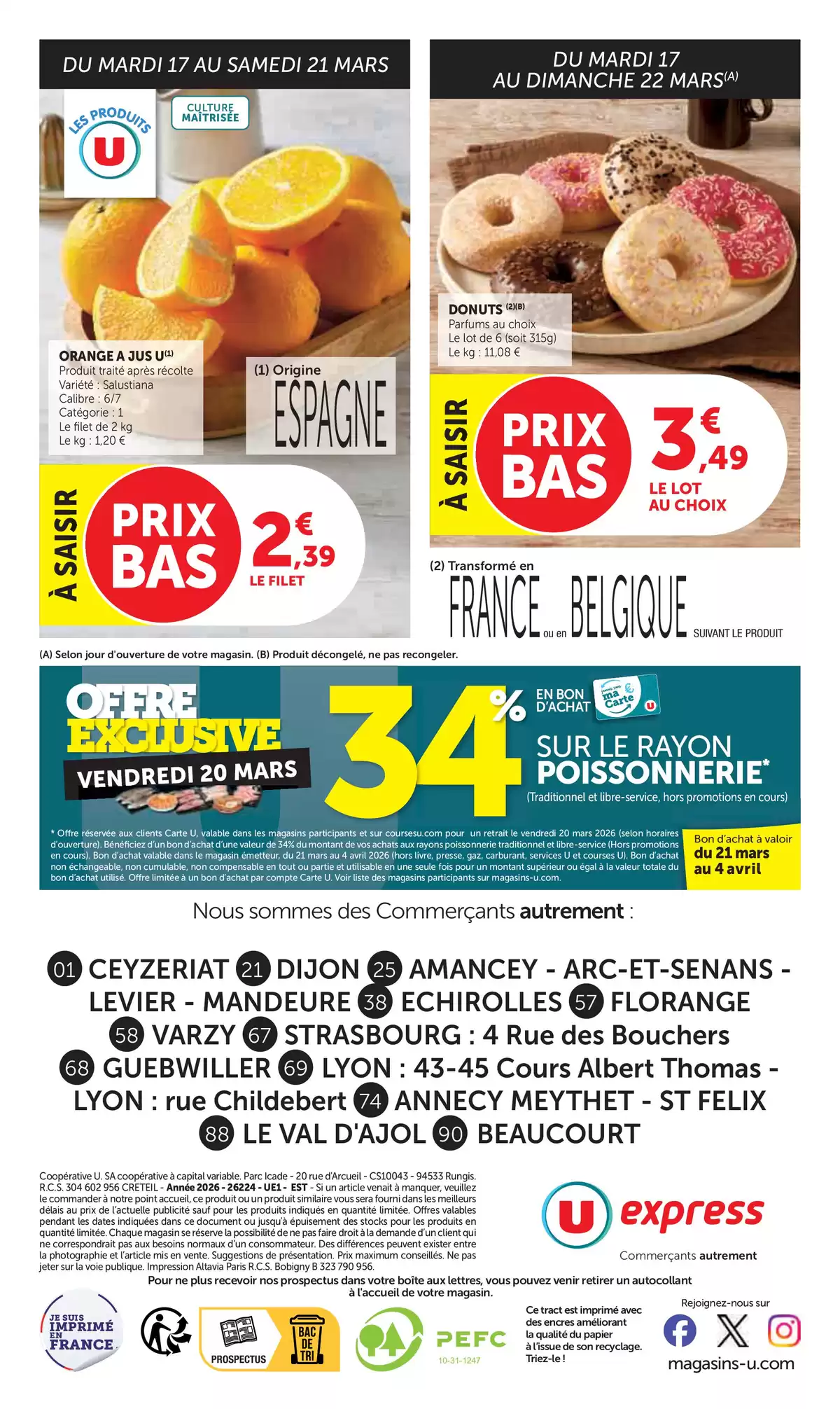 Offres U Express France de 17 à 29 mars 2026 Nos offres du moment