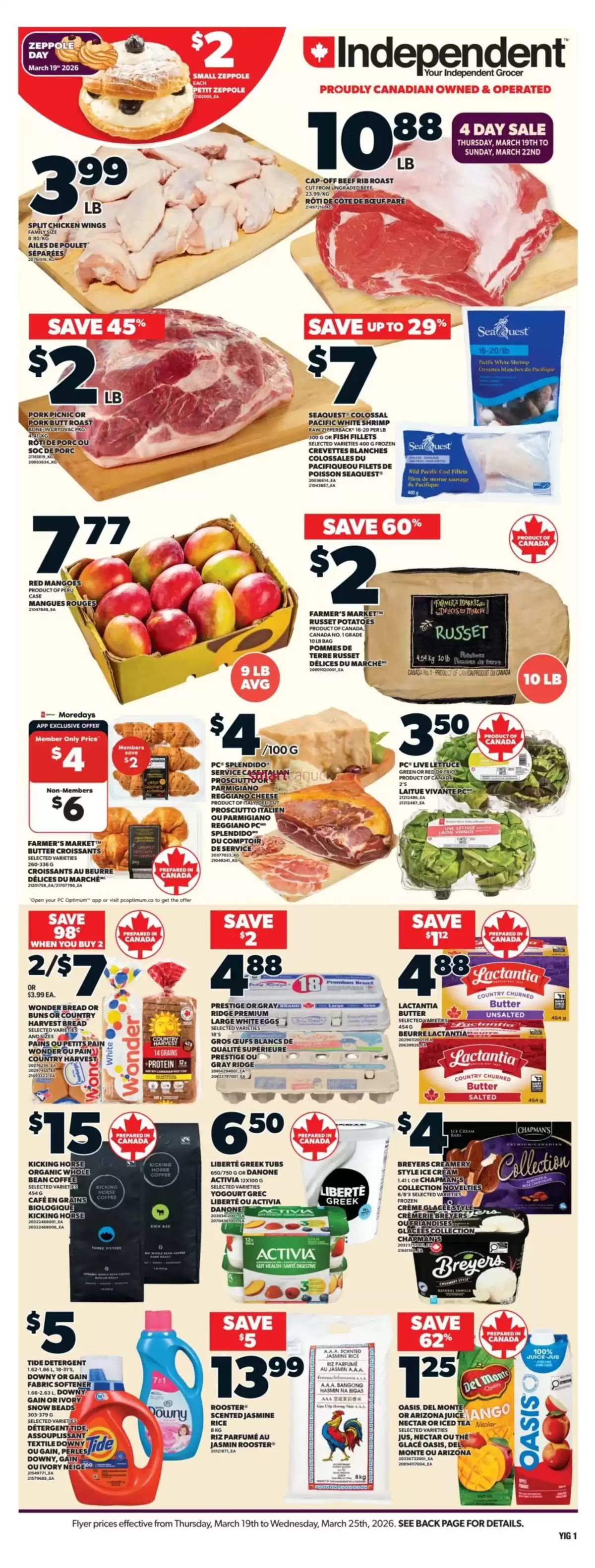 Offres Independent Grocer Canada de 19 à 25 mars 2026 Nouvelles offres à découvrir