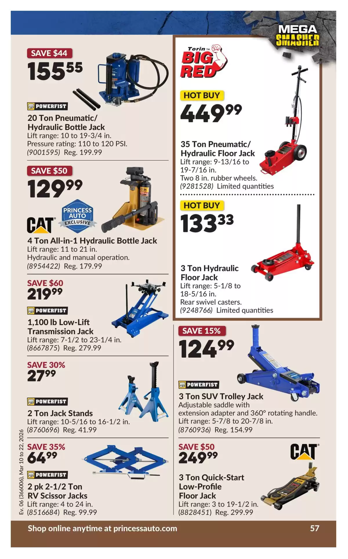 Ofertas de Princess Auto Canadá de 10 a 22 marzo 2026 Ofertas Mega Smasher