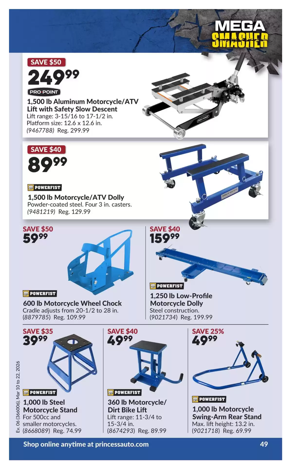 Ofertas de Princess Auto Canadá de 10 a 22 marzo 2026 Ofertas Mega Smasher