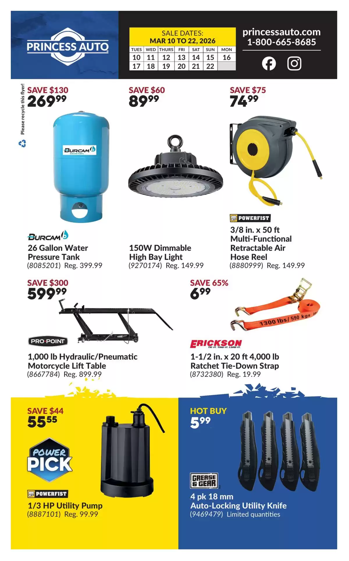 Ofertas de Princess Auto Canadá de 10 a 22 marzo 2026 Ofertas Mega Smasher