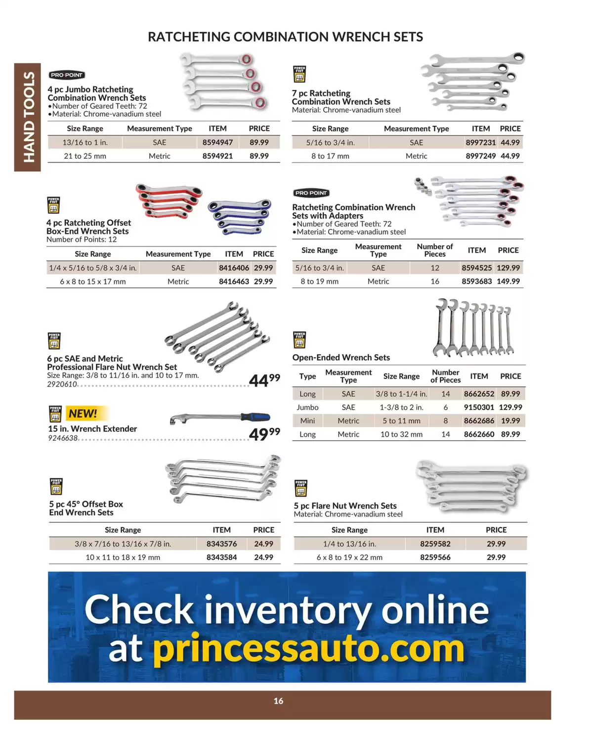 Princess Auto Canada offers from 16 April 2025 to 16 April 2026 HAND TOOLS DEALS