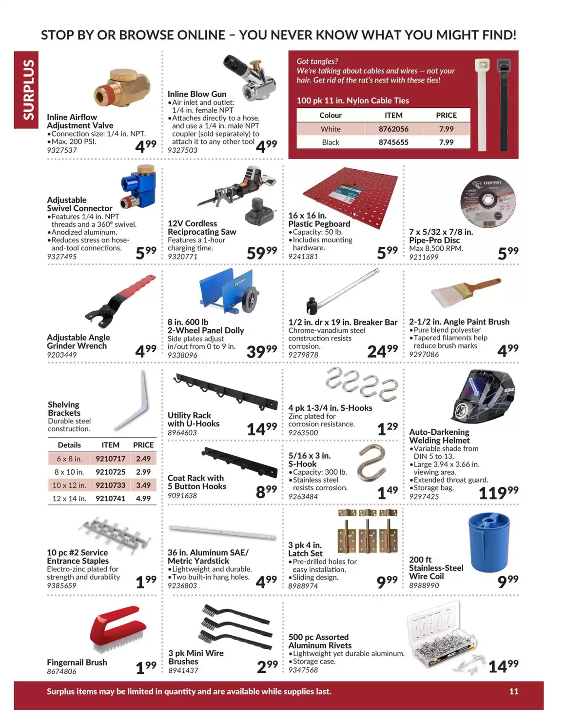 Princess Auto Canada offers from 16 April 2025 to 16 April 2026 SURPLUS DEALS