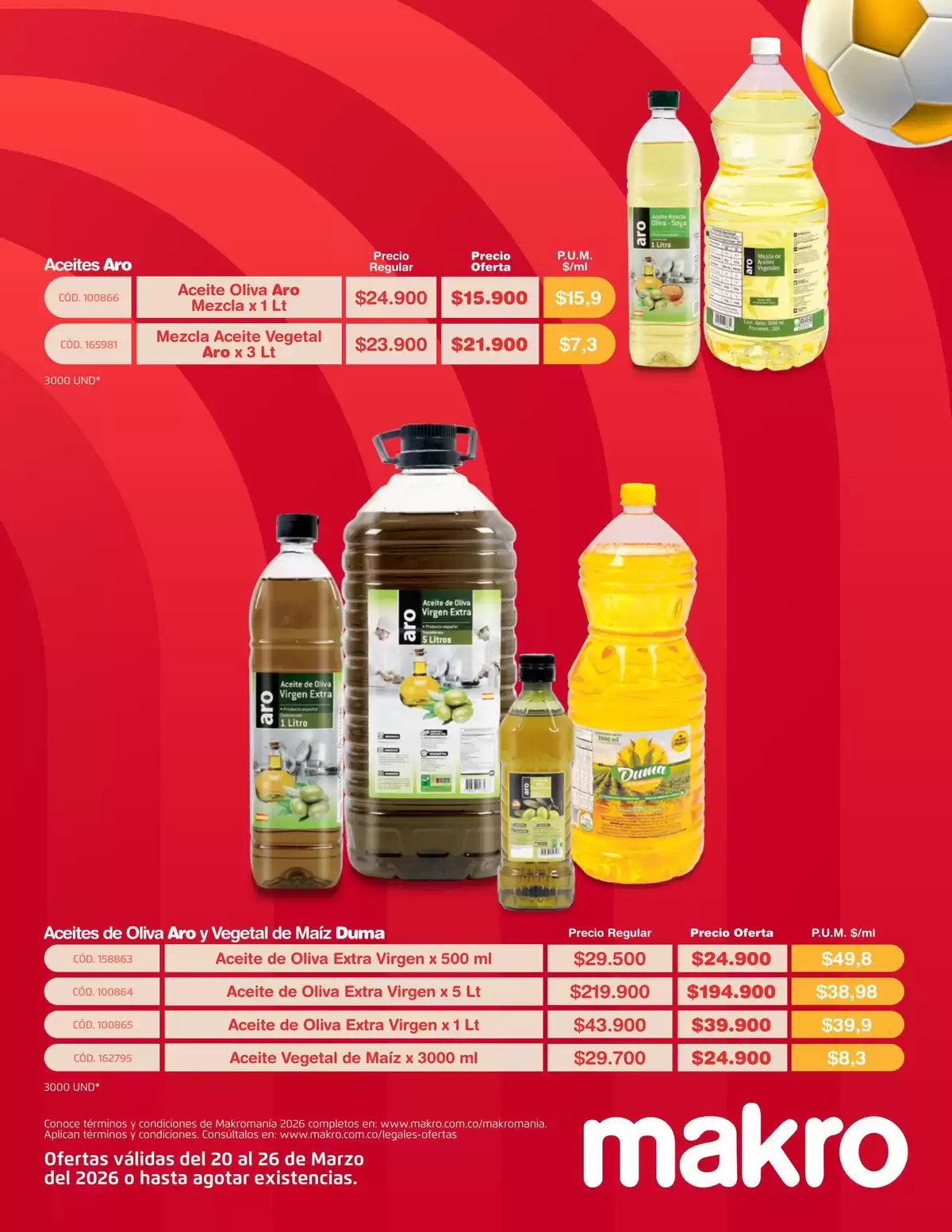 Ofertas de Makro Colombia de 20 a 26 marzo 2026 Excelente oferta para todos los clientes