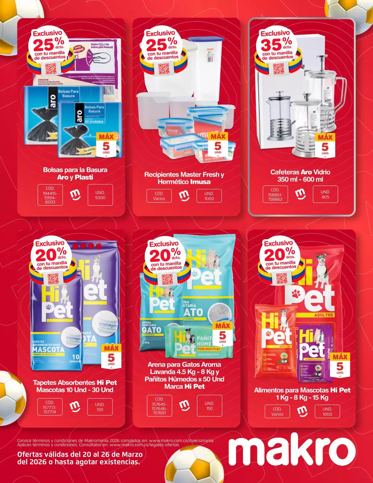 Ofertas de Makro Colombia de 20 a 26 marzo 2026 Excelente oferta para todos los clientes