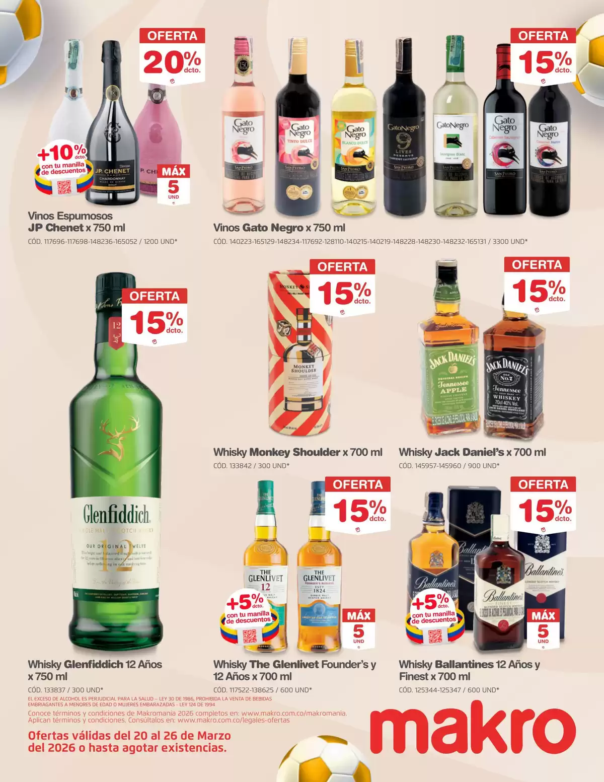 Ofertas de Makro Colombia de 20 a 26 marzo 2026 Excelente oferta para todos los clientes