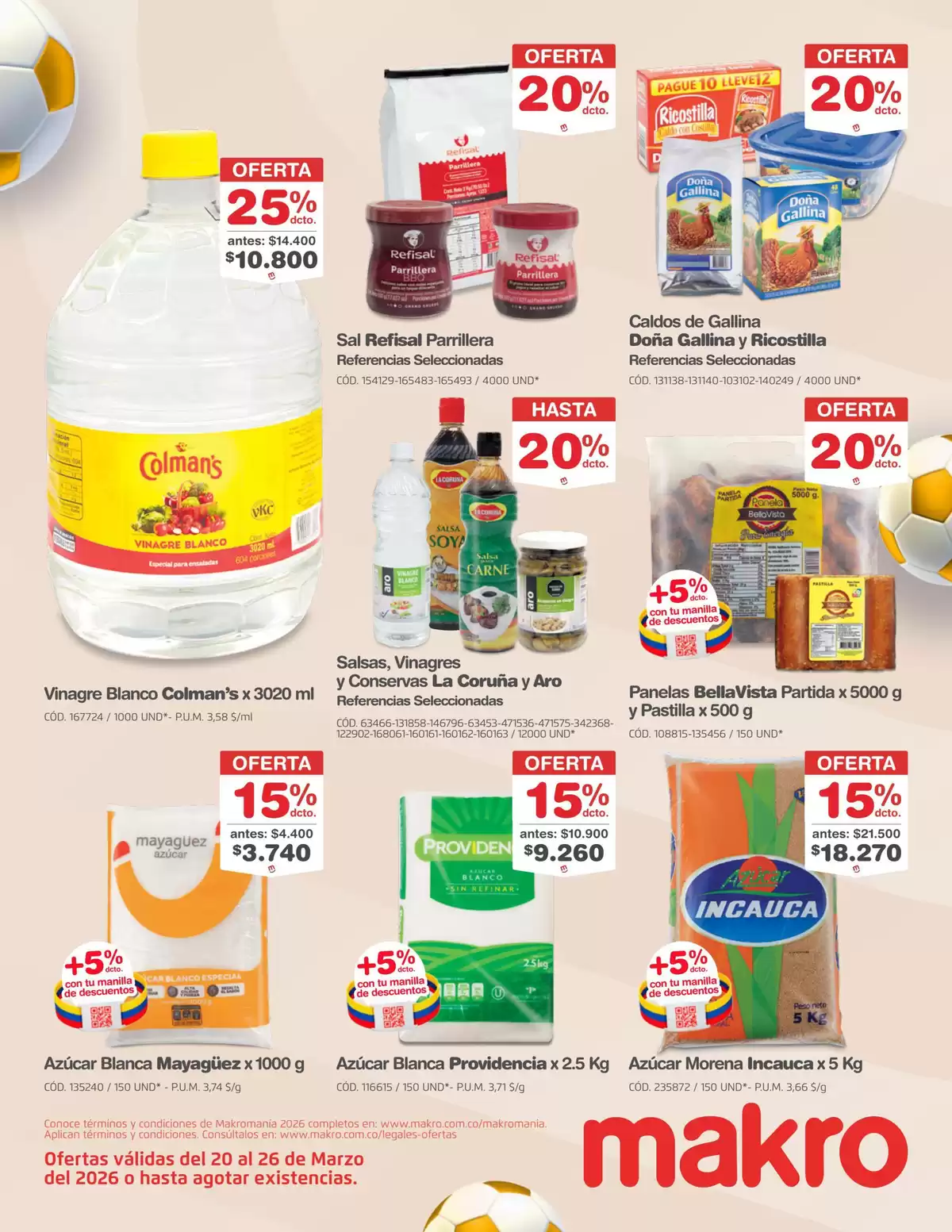 Ofertas de Makro Colombia de 20 a 26 marzo 2026 Excelente oferta para todos los clientes