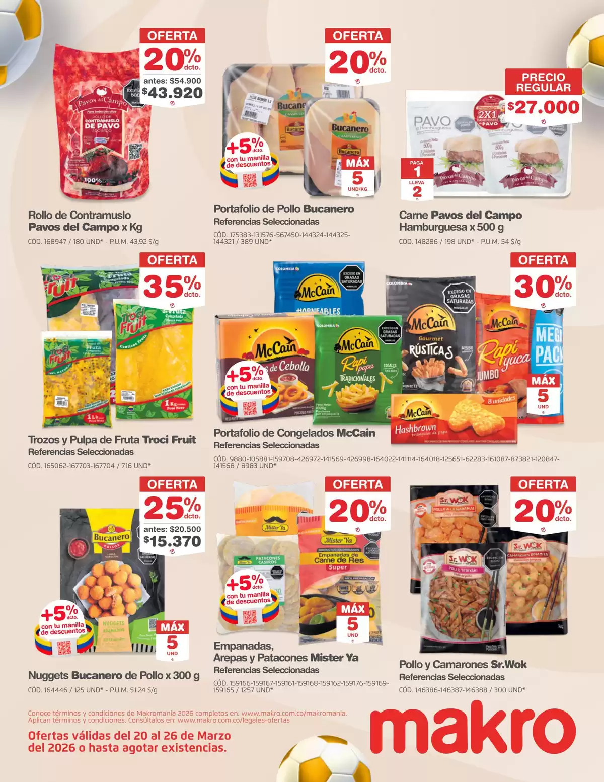 Ofertas de Makro Colombia de 20 a 26 marzo 2026 Excelente oferta para todos los clientes