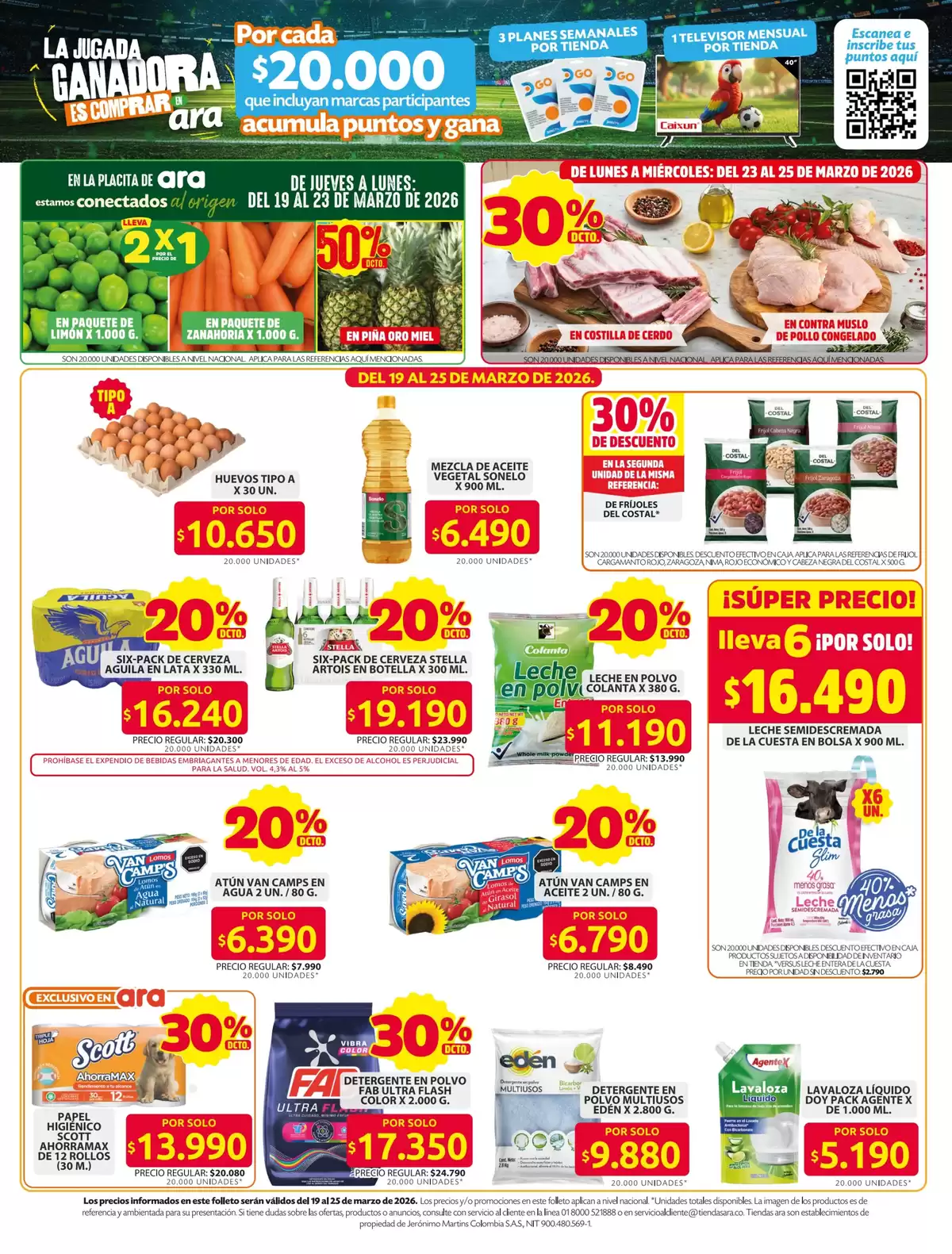 Ofertas de Tiendas ara Colombia de 19 marzo a 10 junio 2026 Ofertas principales para todos los cazadores de gangas