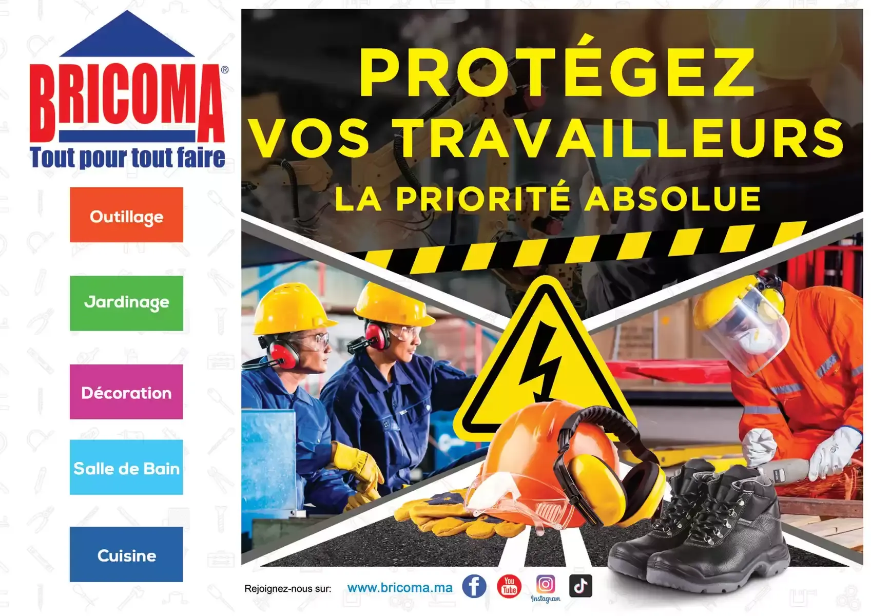 Offres Bricoma Maroc de 13 à 27 mars 2026 Brochure protection et securite - Page 1