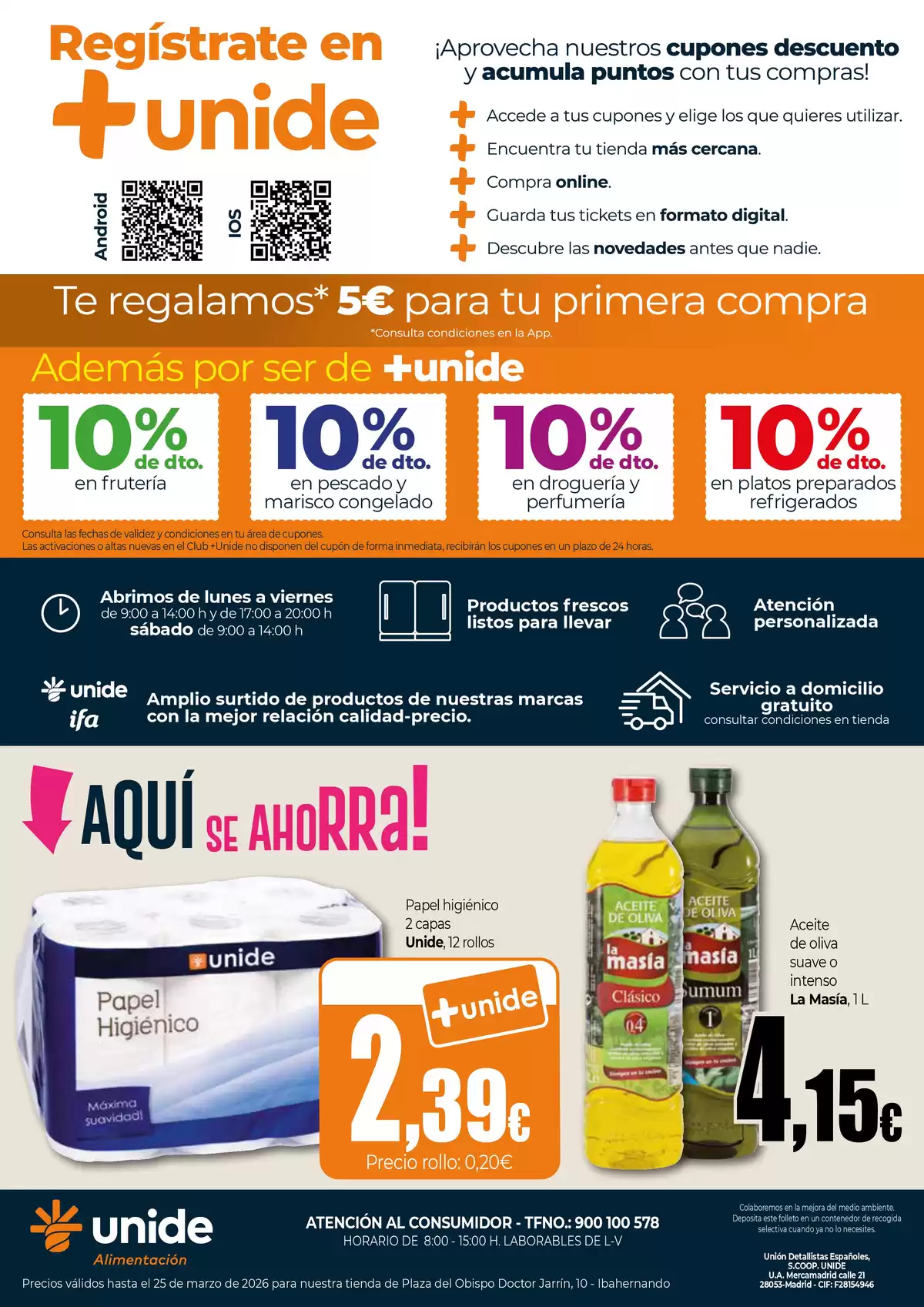 Ofertas de Unide Alimentación España de 20 a 25 marzo 2026 Ven a conocernos