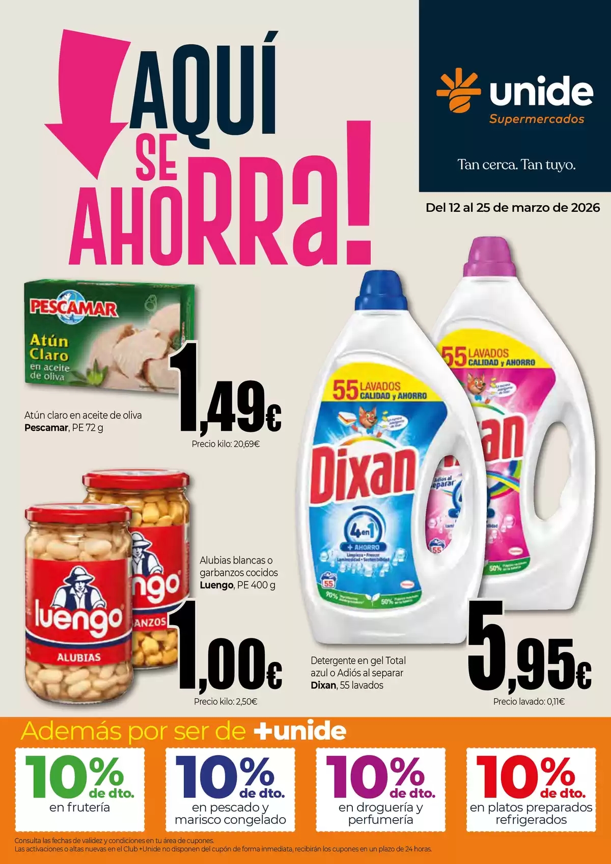 Ofertas de Unide Supermercados España de 12 a 25 marzo 2026 Aqui se Ahorra