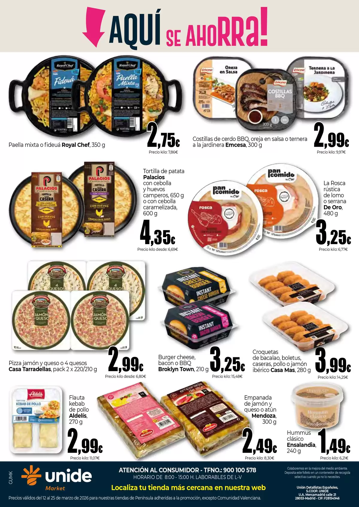Ofertas de Unide Market España de 12 a 25 marzo 2026 Aqui se Ahorra