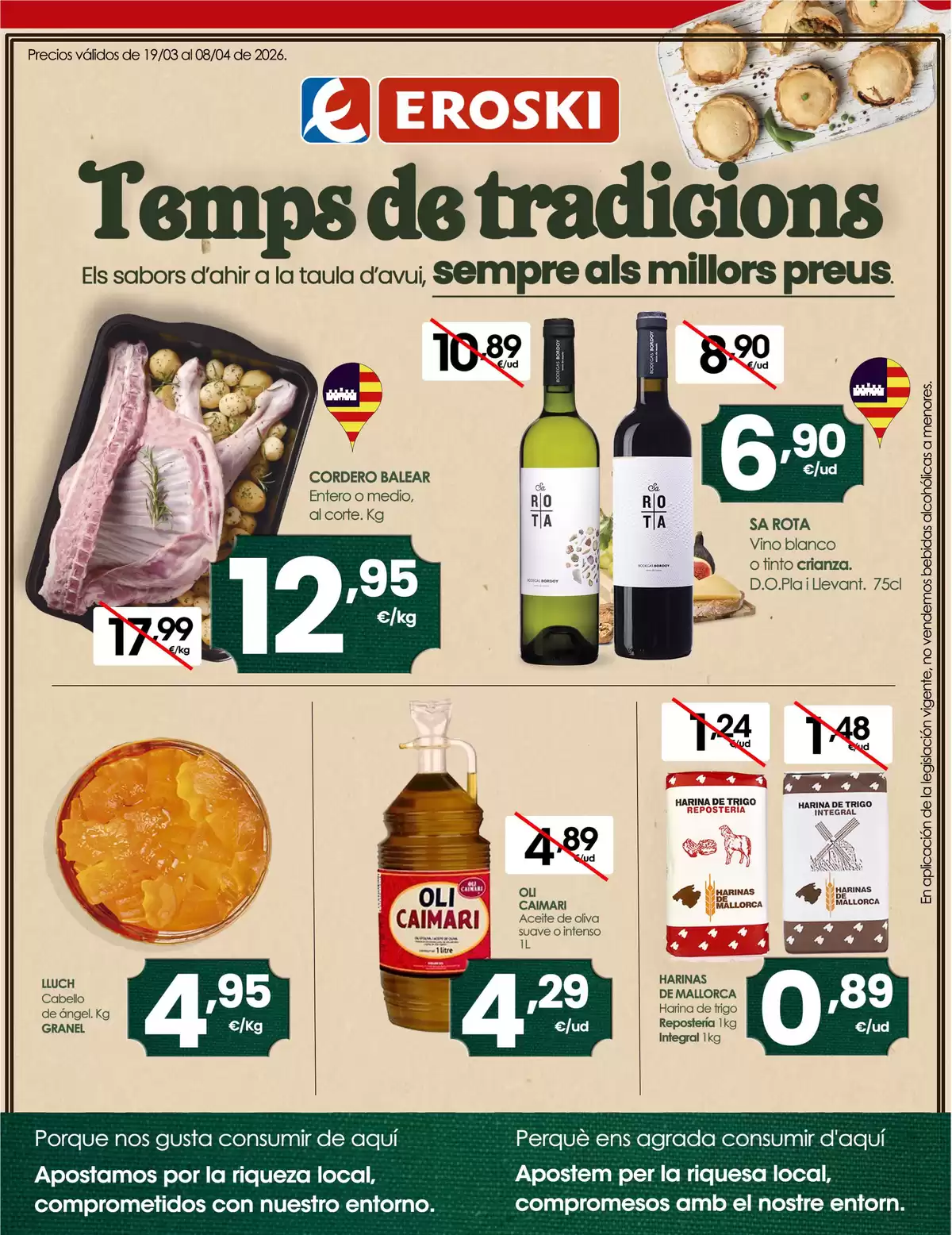 Offres Eroski Espagne de 19 mars à 8 avril 2026 Temps de traditions - Eroski - Espagne - 19 mars 2026 – 8 avril 2026 - Page 1