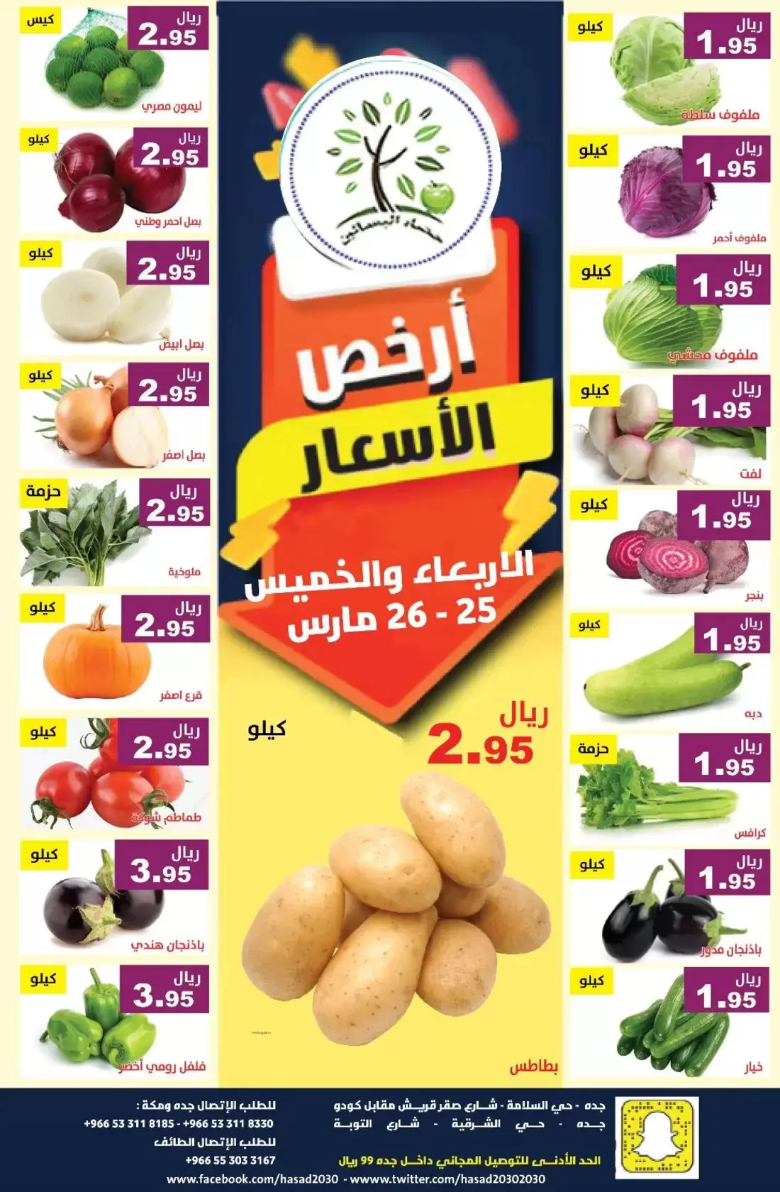 Hasad Albasatin Saudi Arabia offers from 25 to 26 March 2026 Low Price