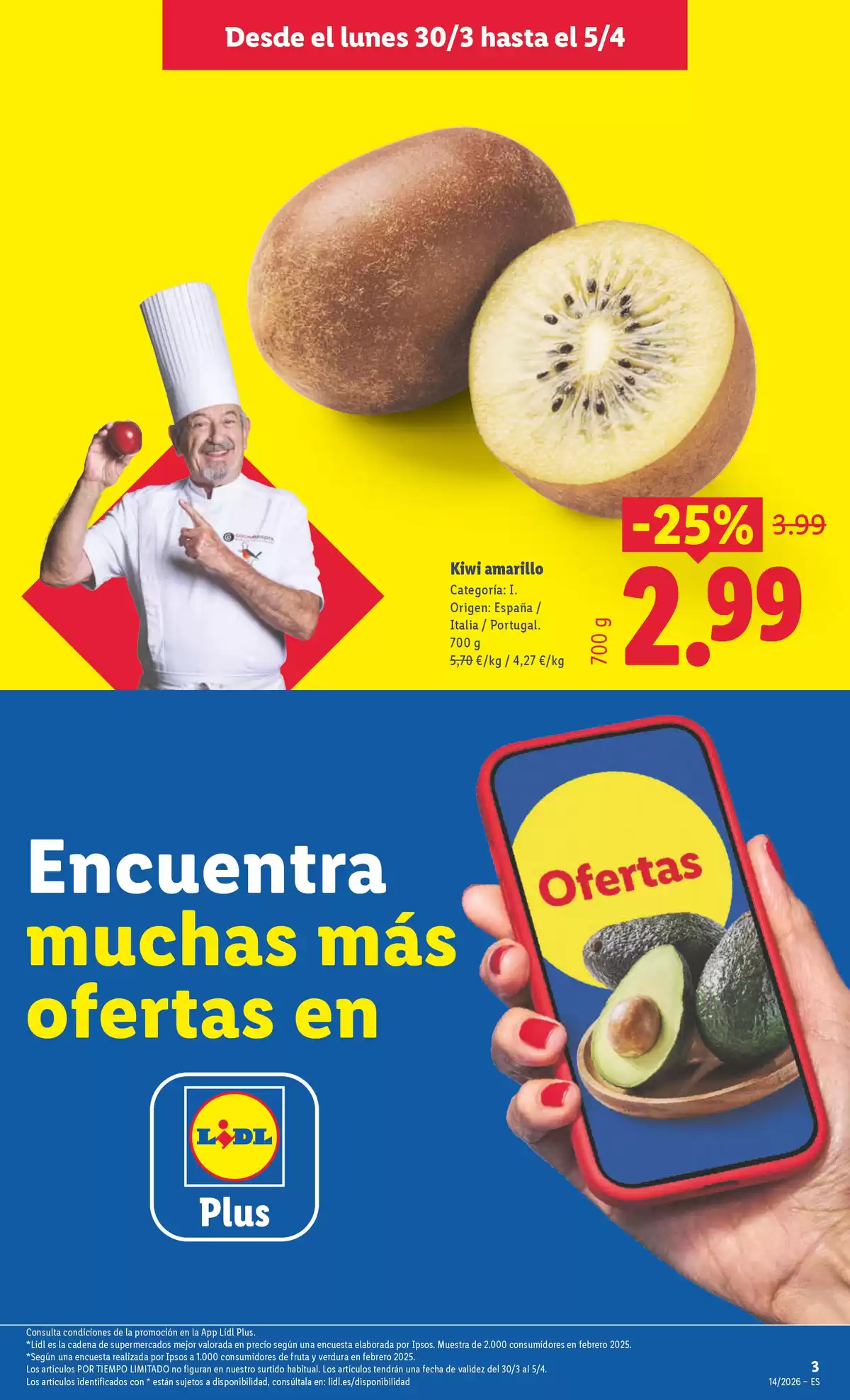 Ofertas de Lidl España de 30 marzo a 5 abril 2026 ofertas semanales