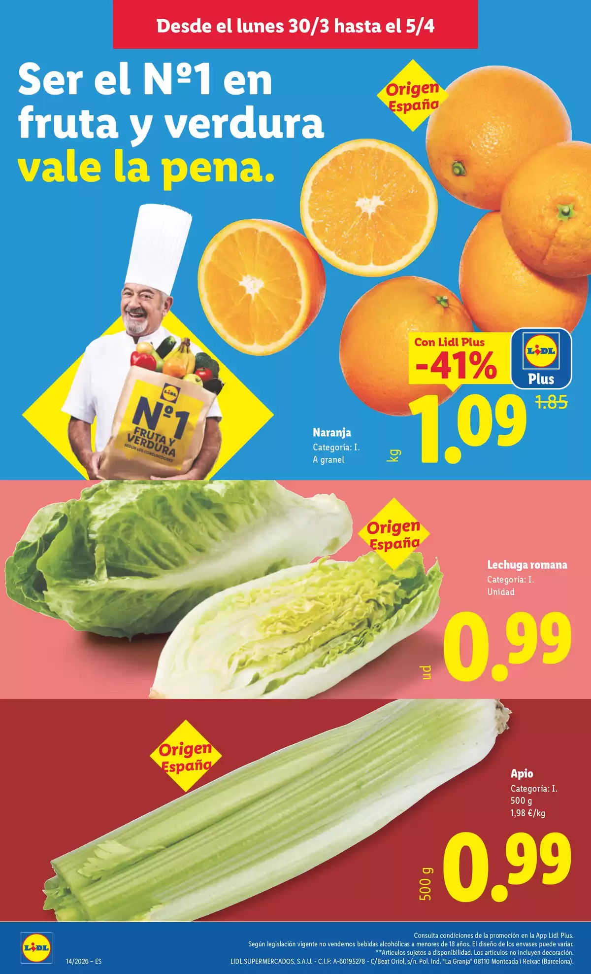 Ofertas de Lidl España de 30 marzo a 5 abril 2026 ofertas semanales