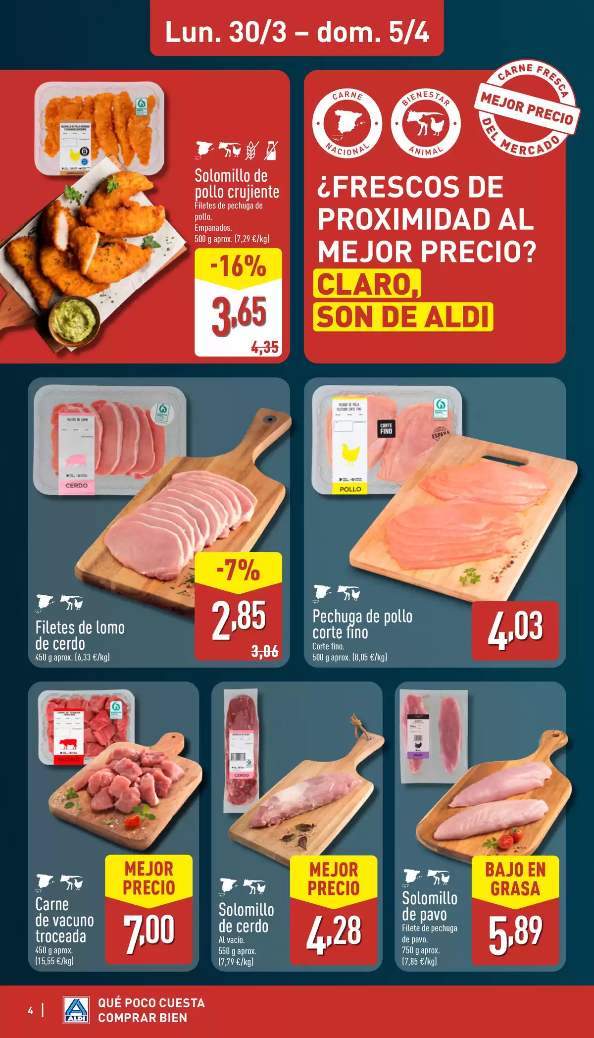 Ofertas de ALDI España de 30 marzo a 5 abril 2026 ¡Qué poco cuesta comprar bien!
