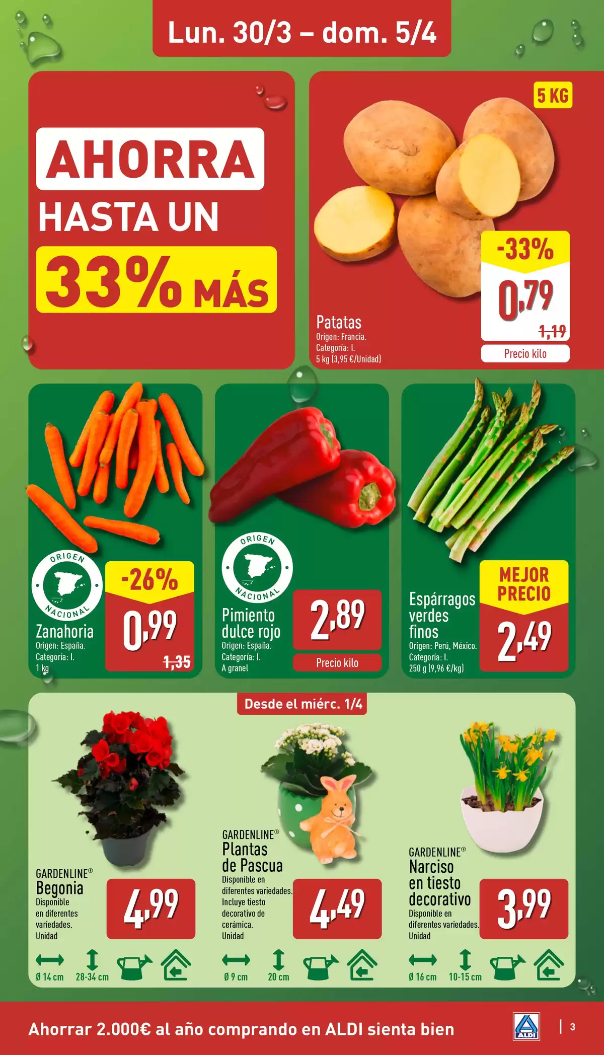 Ofertas de ALDI España de 30 marzo a 5 abril 2026 ¡Qué poco cuesta comprar bien!