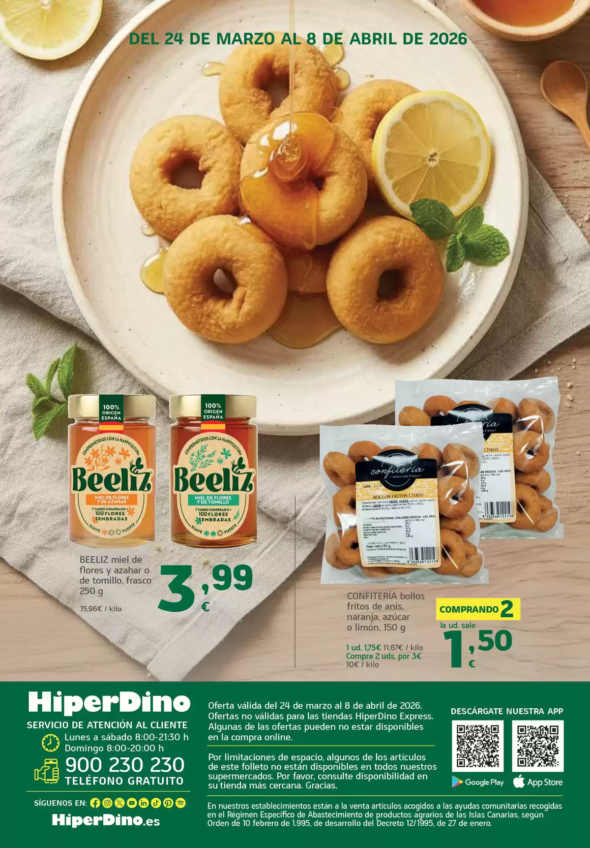 Ofertas de HiperDino España de 24 marzo a 8 abril 2026 Saborea tus dias libres